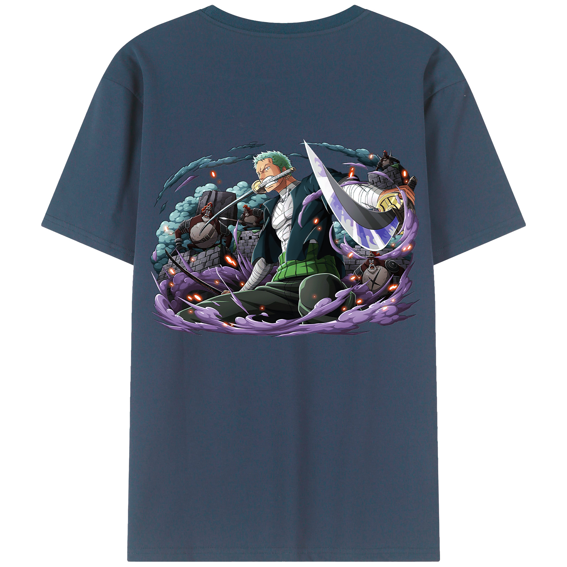 ワンピース ロロノア・ゾロ ONE PIECE Roronoa Zoro レディース半袖Tシャツ(バックプリント)