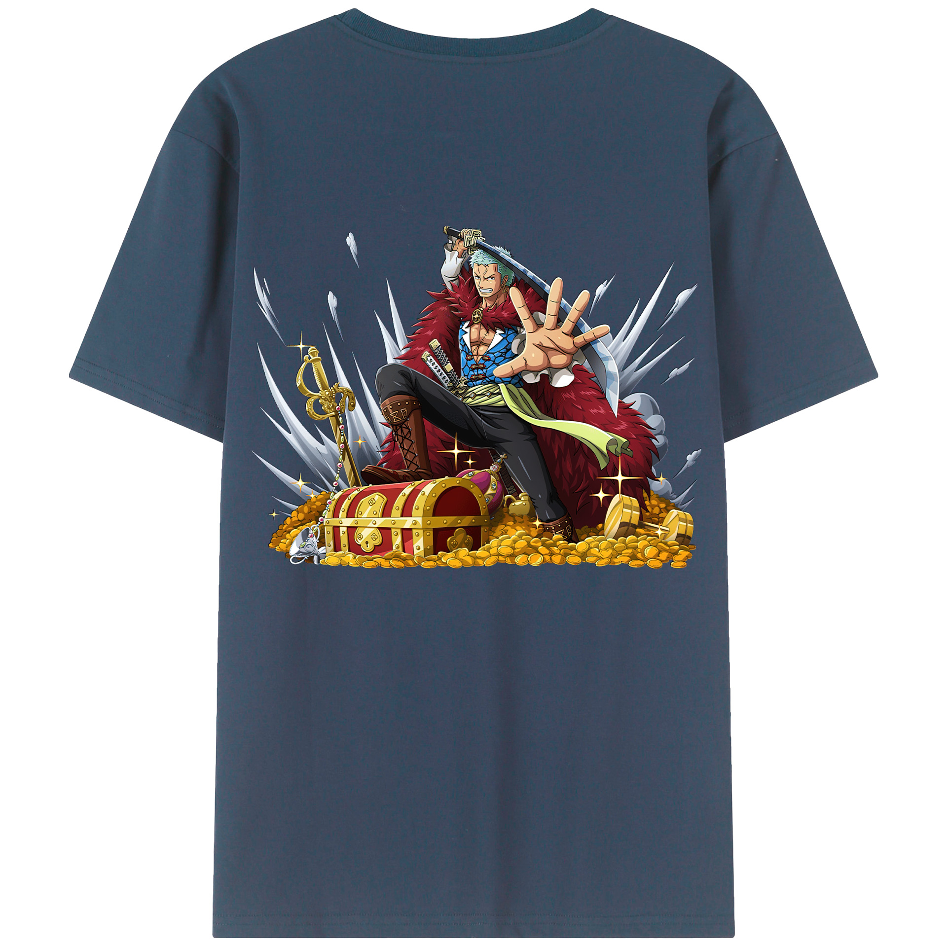 ワンピース ロロノア・ゾロ ONE PIECE Roronoa Zoro レディース半袖Tシャツ(バックプリント)
