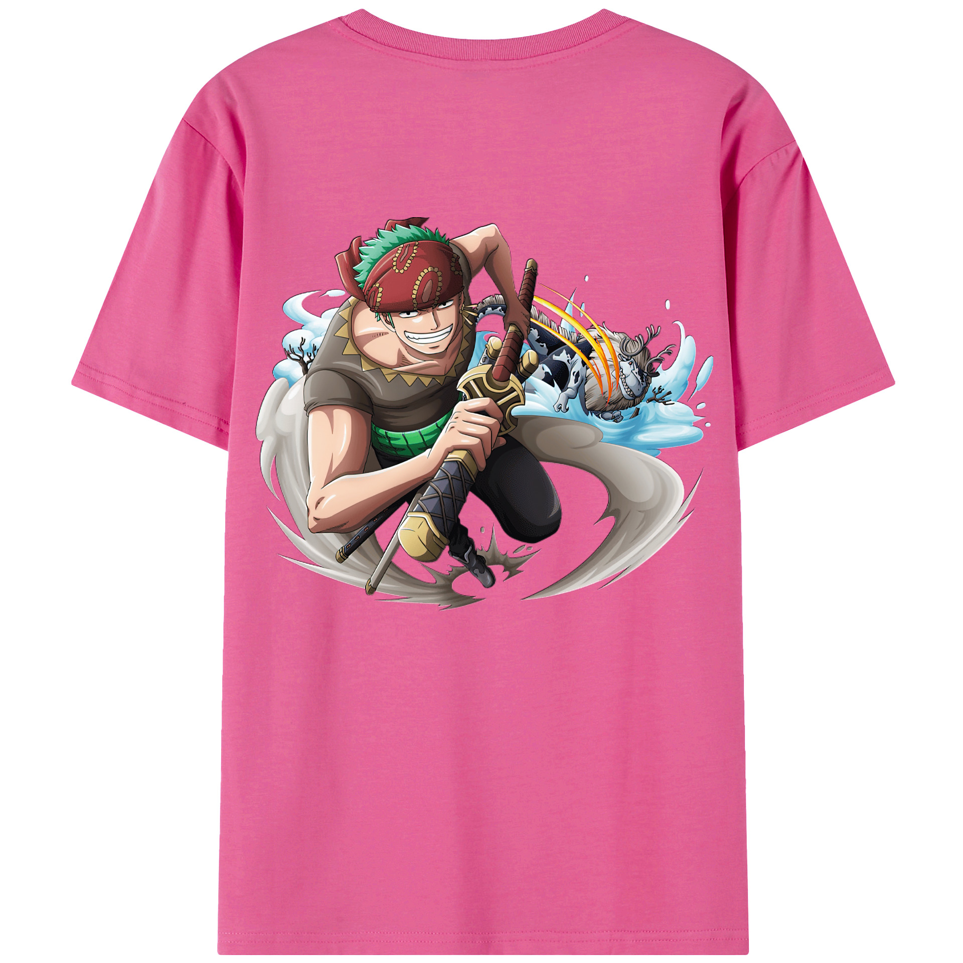 ワンピース ロロノア・ゾロ ONE PIECE Roronoa Zoro レディース半袖Tシャツ(バックプリント)
