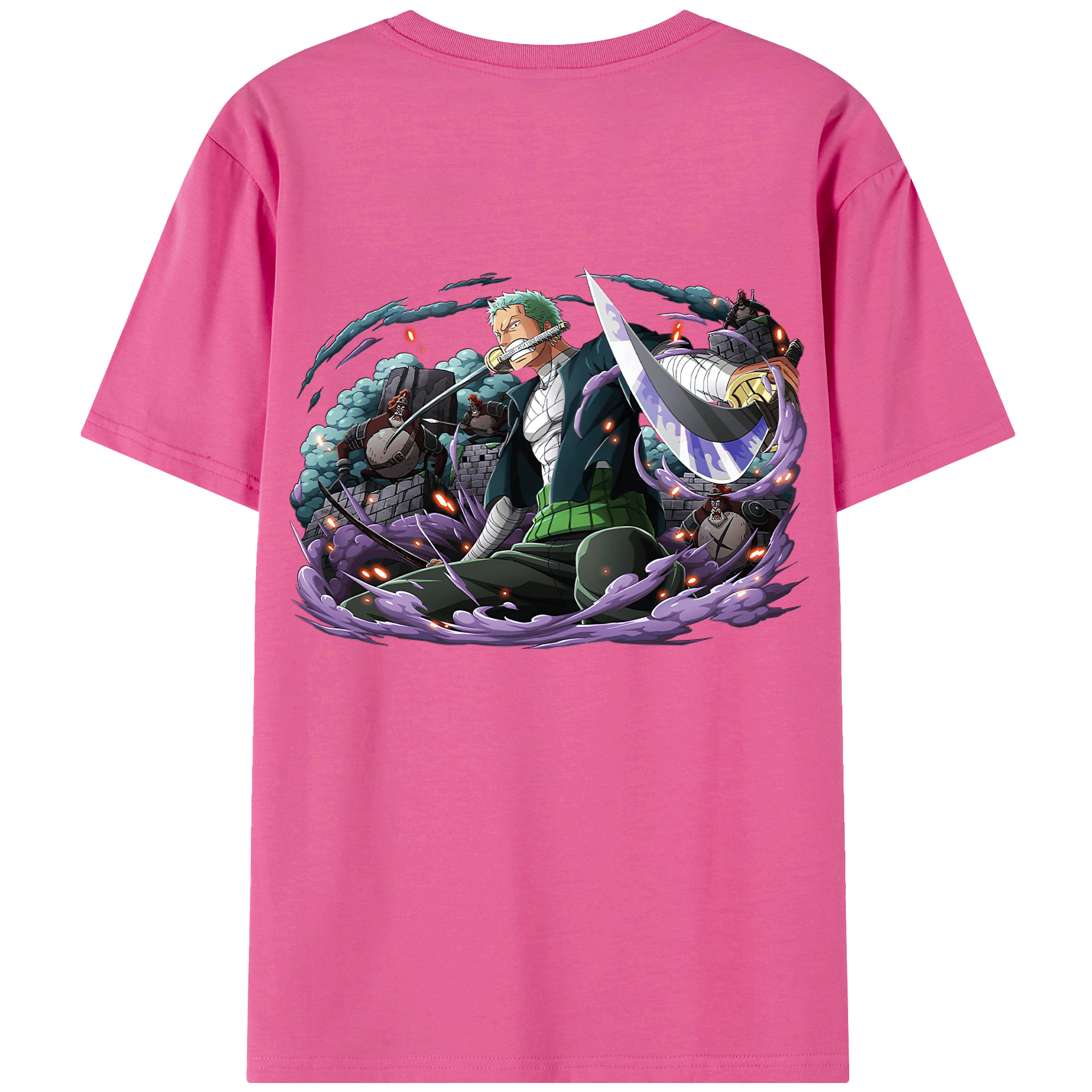 ワンピース ロロノア・ゾロ ONE PIECE Roronoa Zoro レディース半袖Tシャツ(バックプリント)