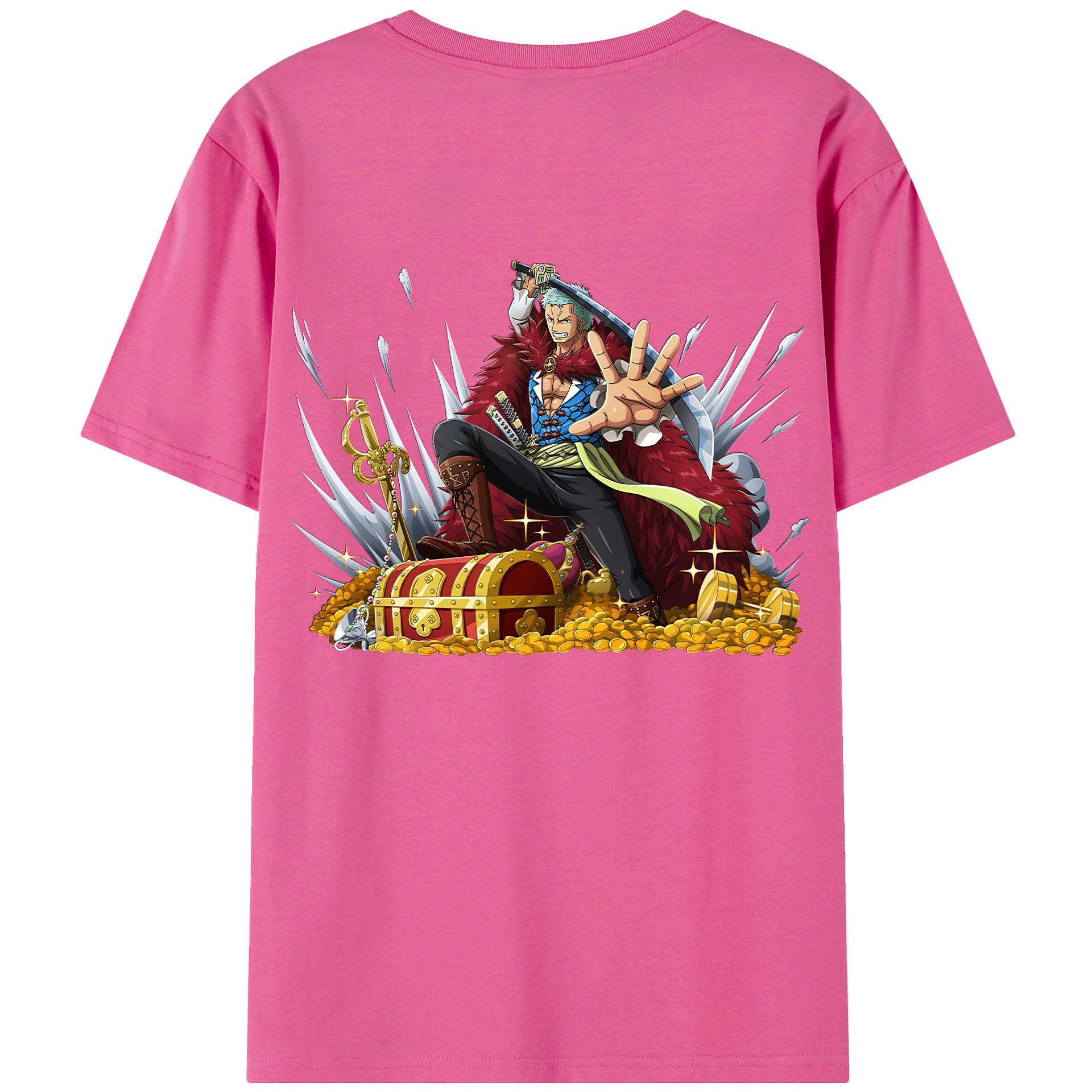 ワンピース ロロノア・ゾロ ONE PIECE Roronoa Zoro レディース半袖Tシャツ(バックプリント)