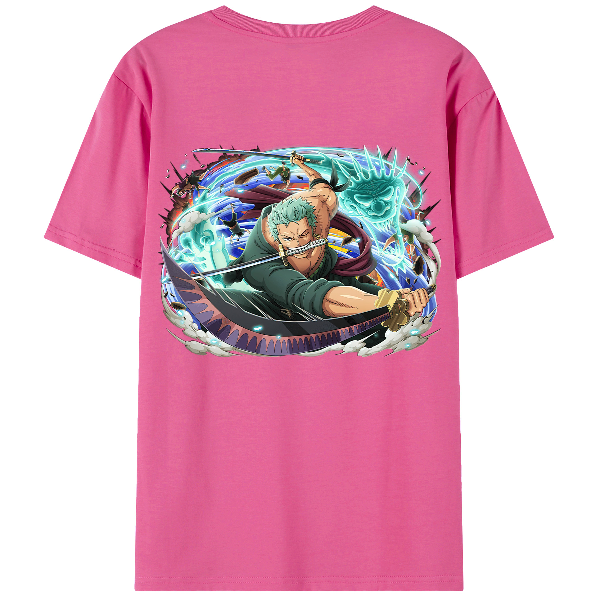 ワンピース ロロノア・ゾロ ONE PIECE Roronoa Zoro レディース半袖Tシャツ(バックプリント)