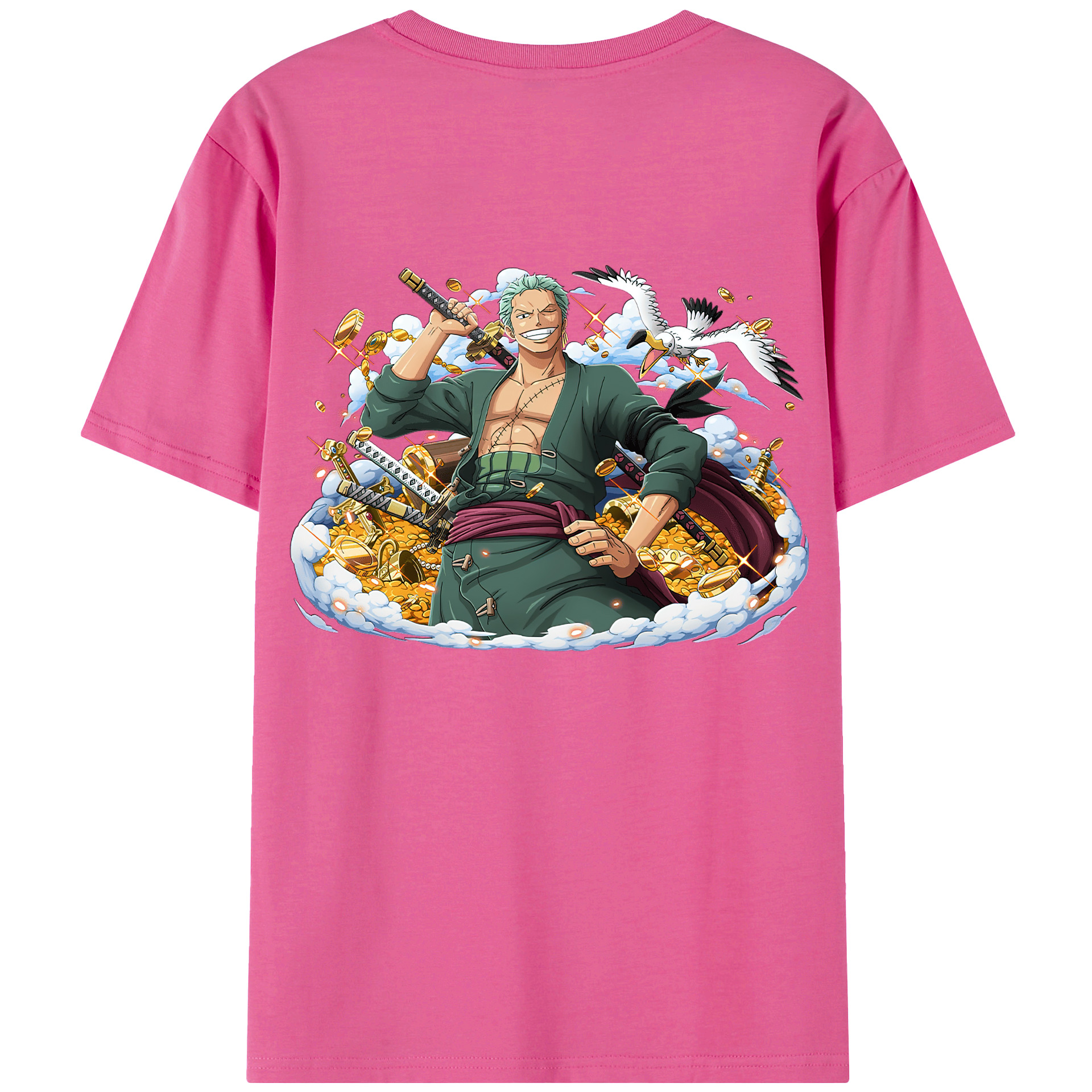 ワンピース ロロノア・ゾロ ONE PIECE Roronoa Zoro レディース半袖Tシャツ(バックプリント)