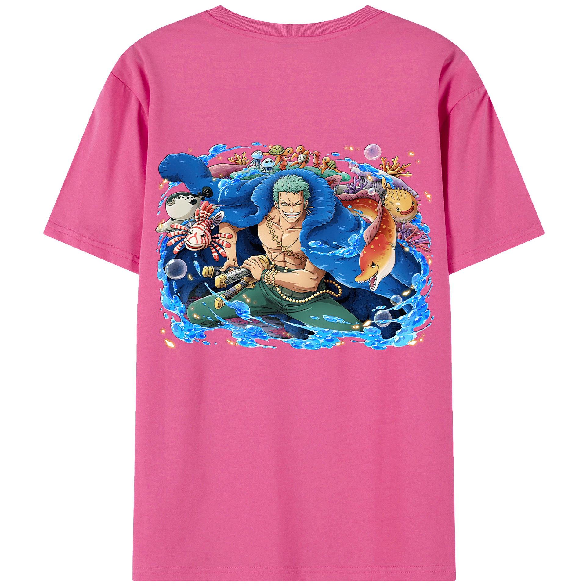 ワンピース ロロノア・ゾロ ONE PIECE Roronoa Zoro レディース半袖Tシャツ(バックプリント)