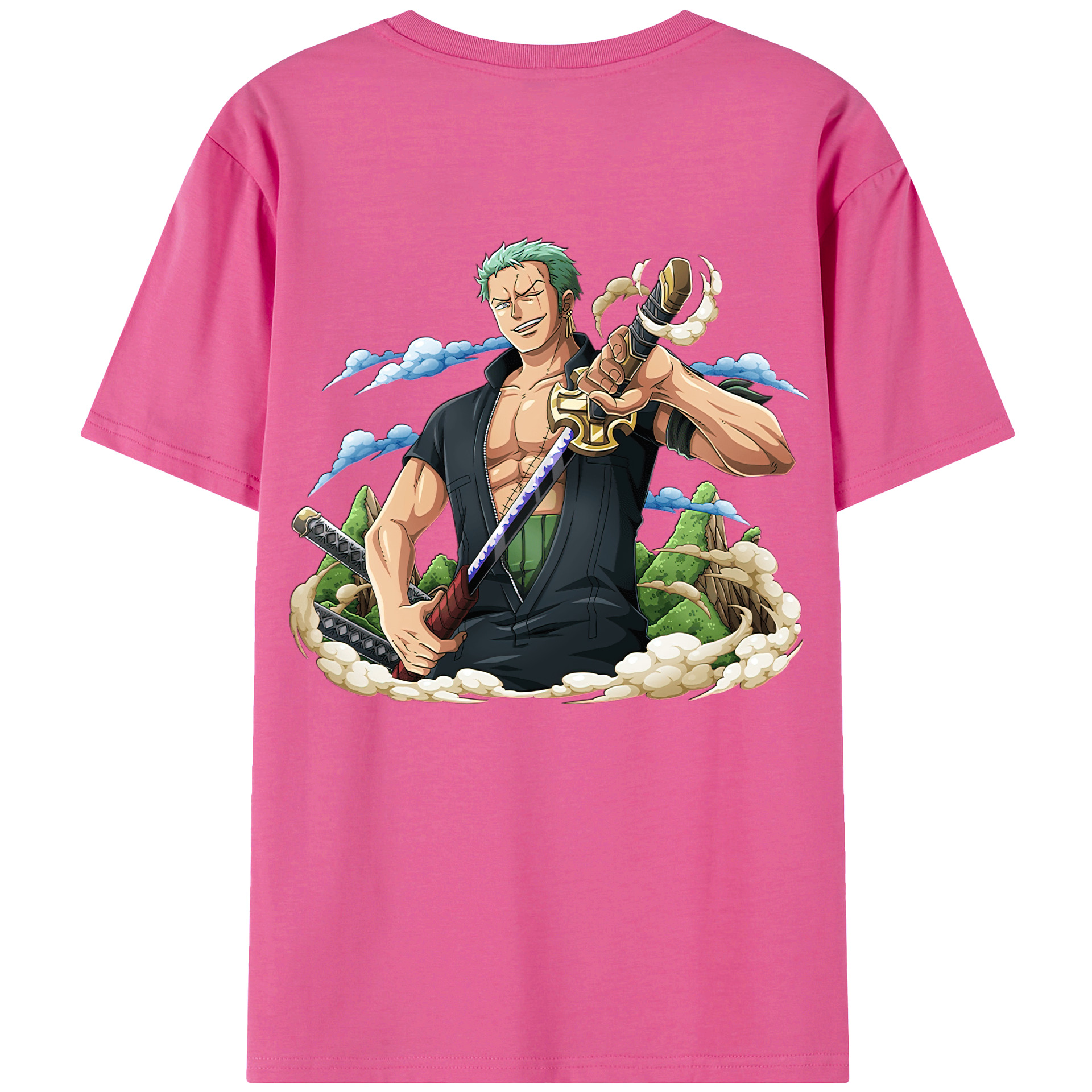 ワンピース ロロノア・ゾロ ONE PIECE Roronoa Zoro レディース半袖Tシャツ(バックプリント)