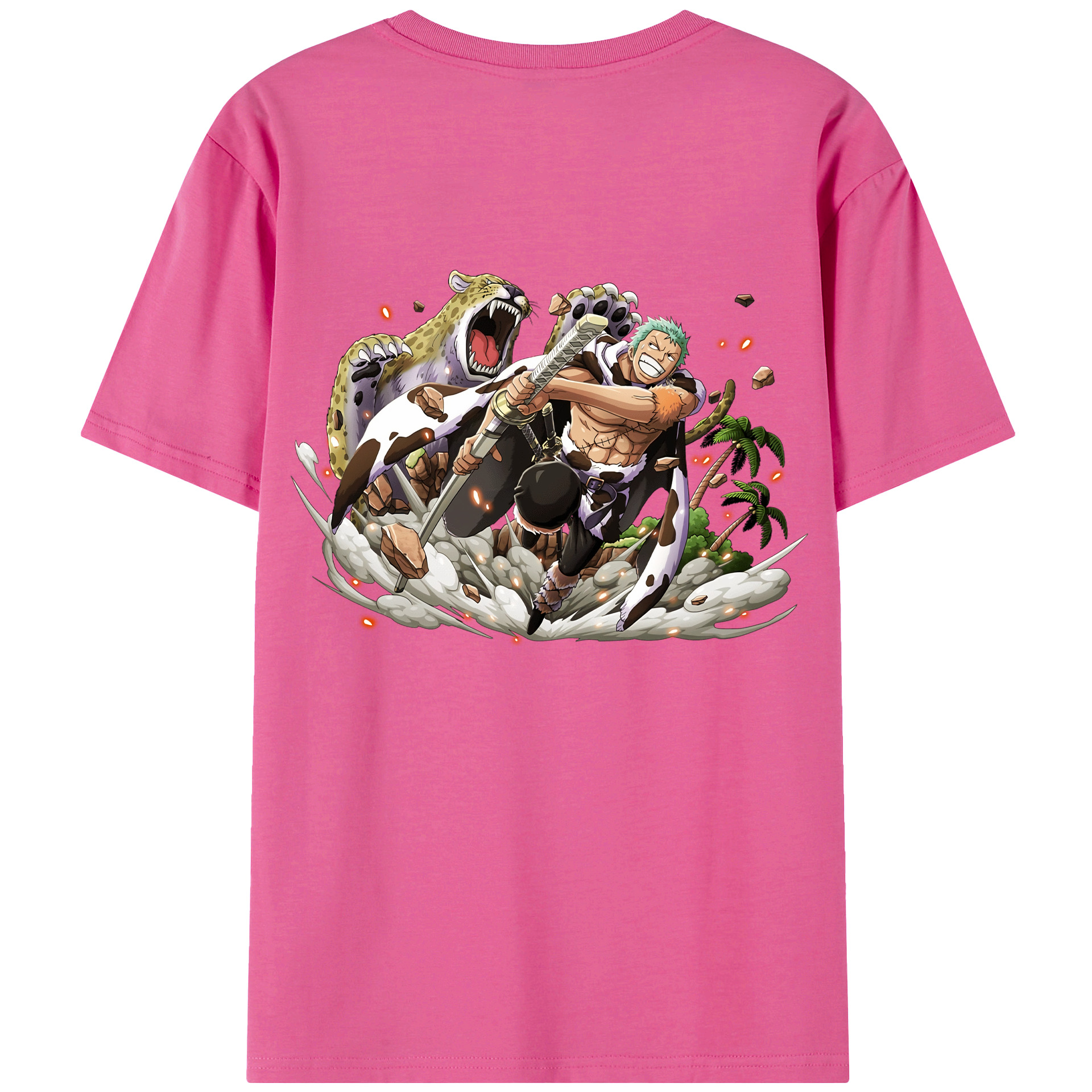 ワンピース ロロノア・ゾロ ONE PIECE Roronoa Zoro レディース半袖Tシャツ(バックプリント)
