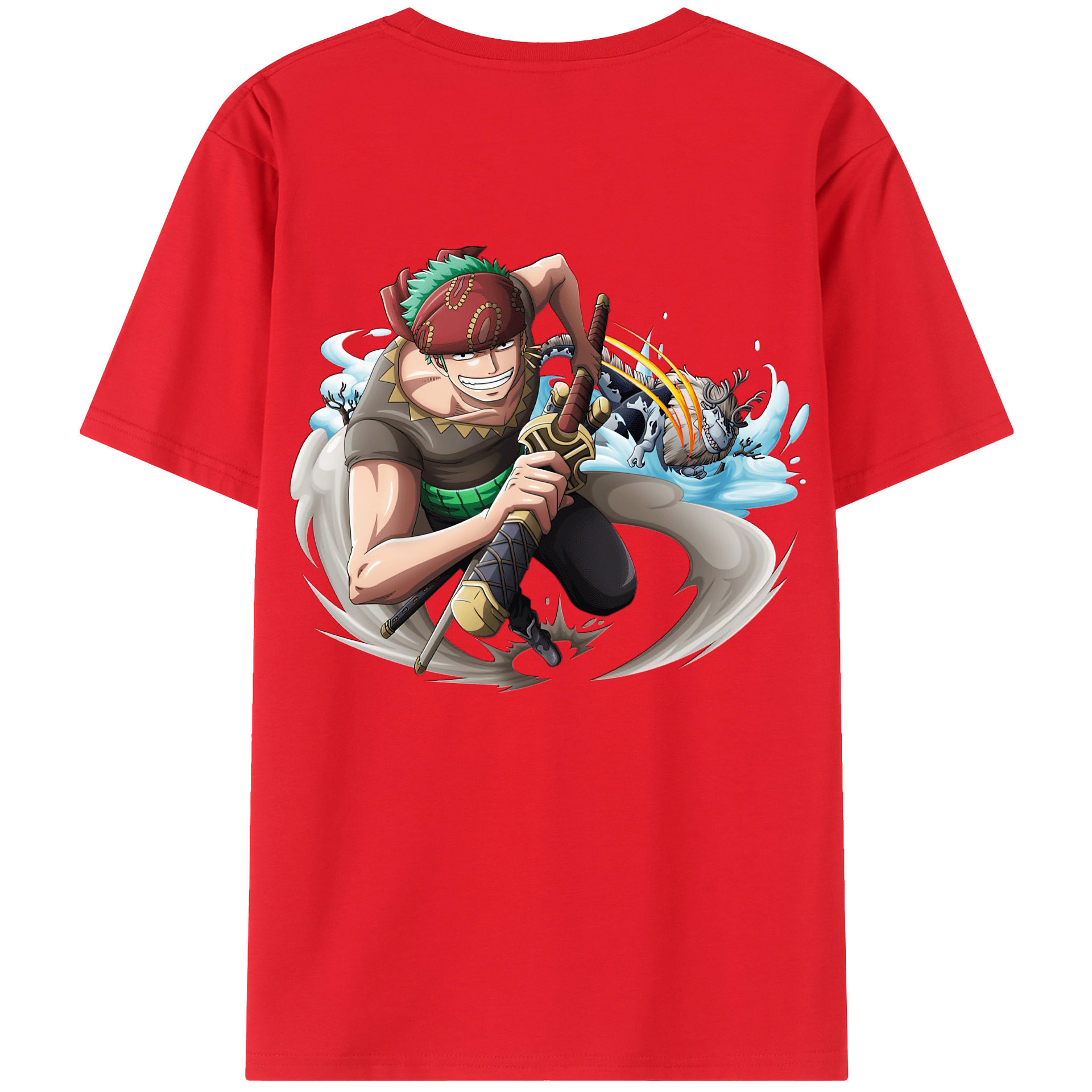 ワンピース ロロノア・ゾロ ONE PIECE Roronoa Zoro レディース半袖Tシャツ(バックプリント)
