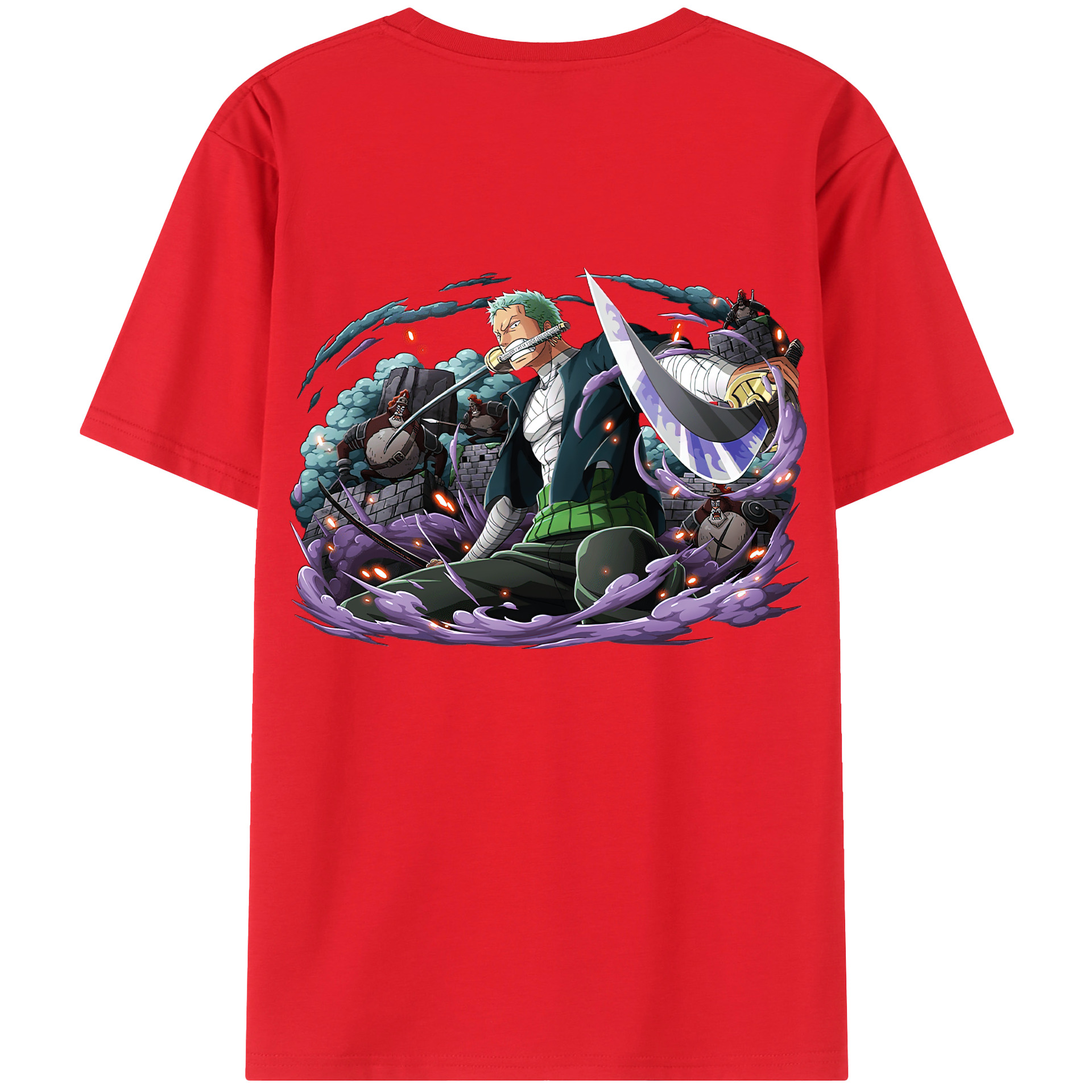 ワンピース ロロノア・ゾロ ONE PIECE Roronoa Zoro レディース半袖Tシャツ(バックプリント)