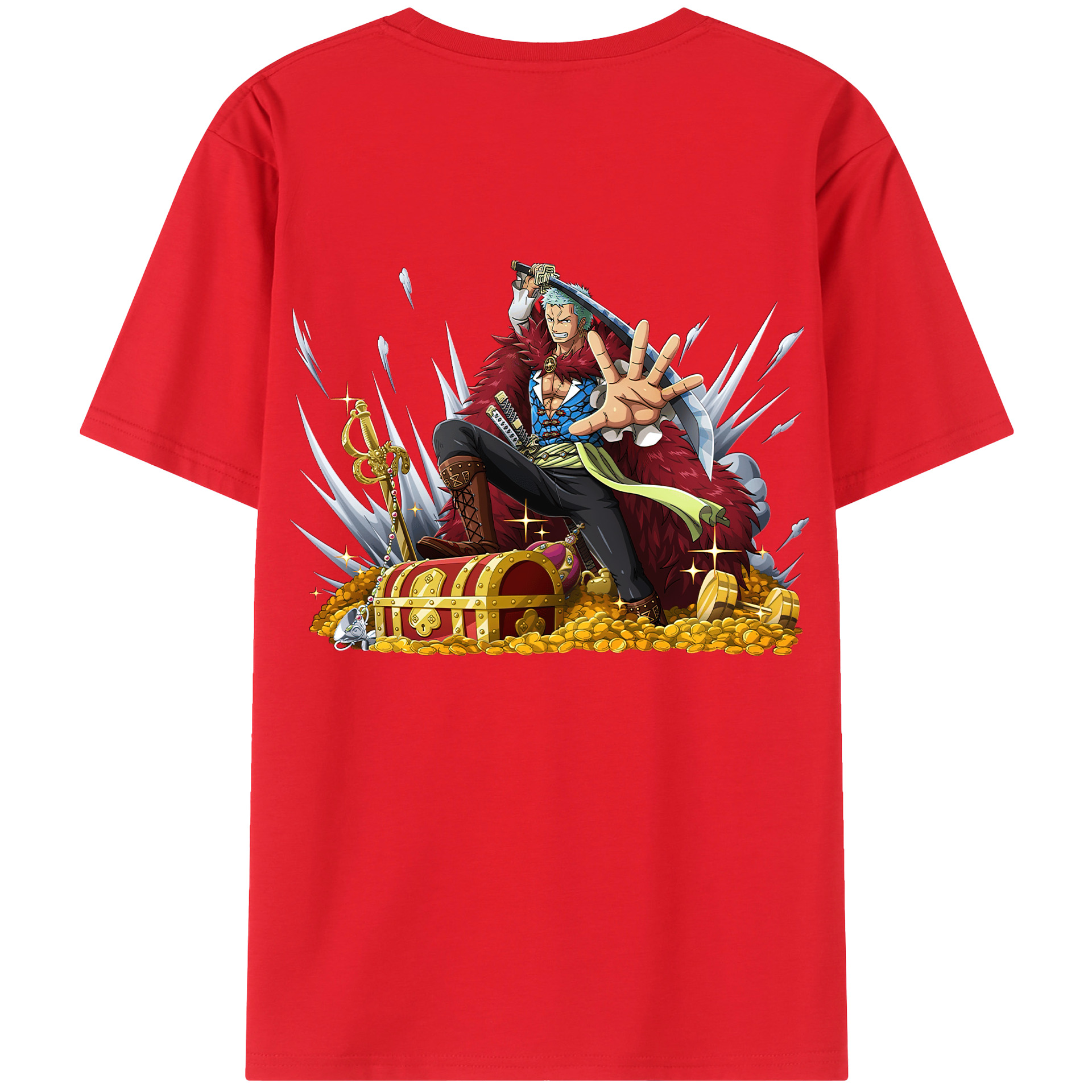 ワンピース ロロノア・ゾロ ONE PIECE Roronoa Zoro レディース半袖Tシャツ(バックプリント)