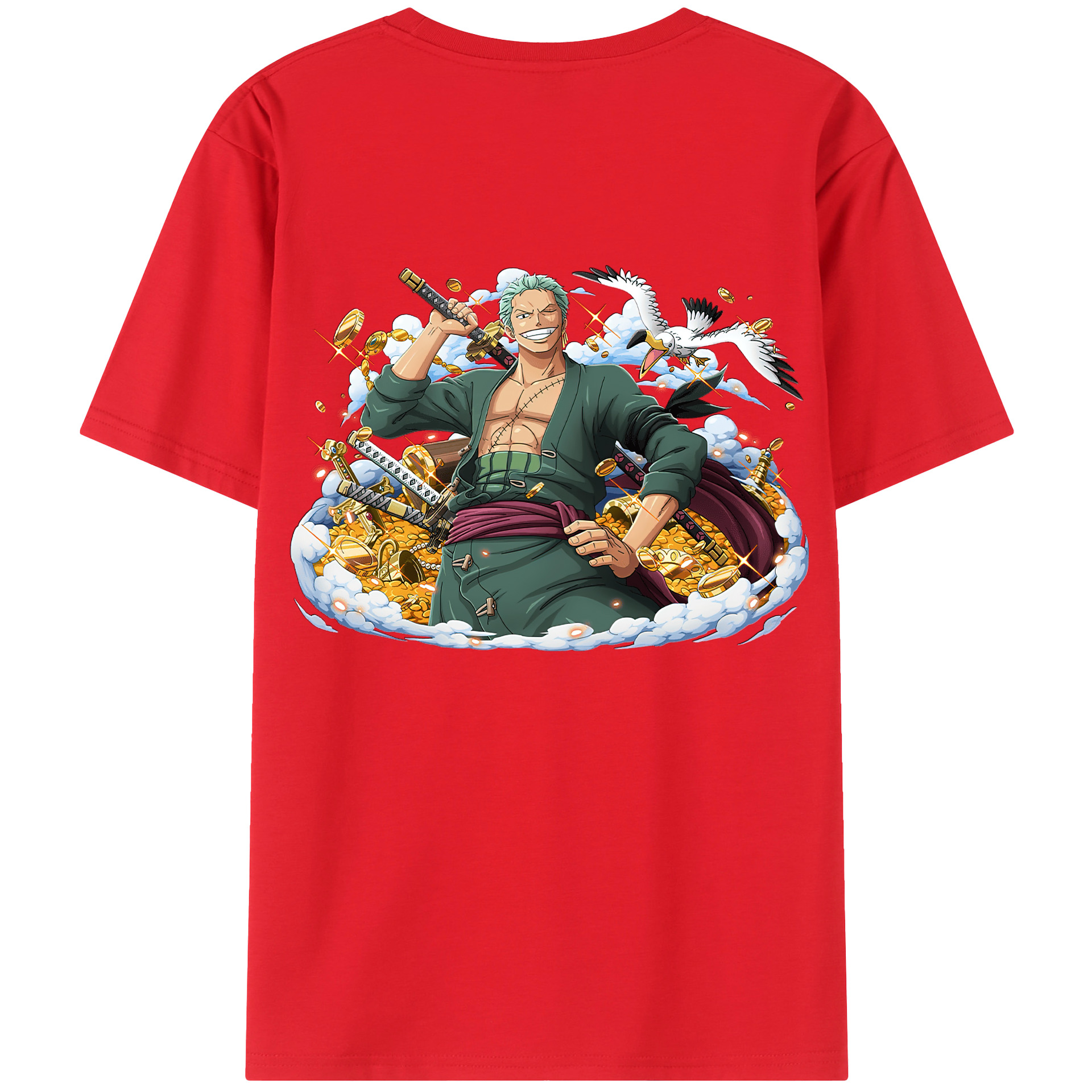 ワンピース ロロノア・ゾロ ONE PIECE Roronoa Zoro レディース半袖Tシャツ(バックプリント)