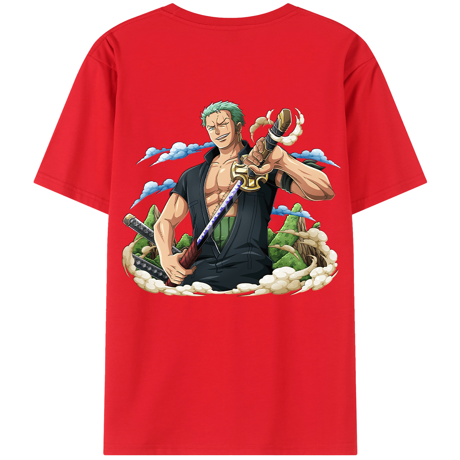 ワンピース ロロノア・ゾロ ONE PIECE Roronoa Zoro レディース半袖Tシャツ(バックプリント)