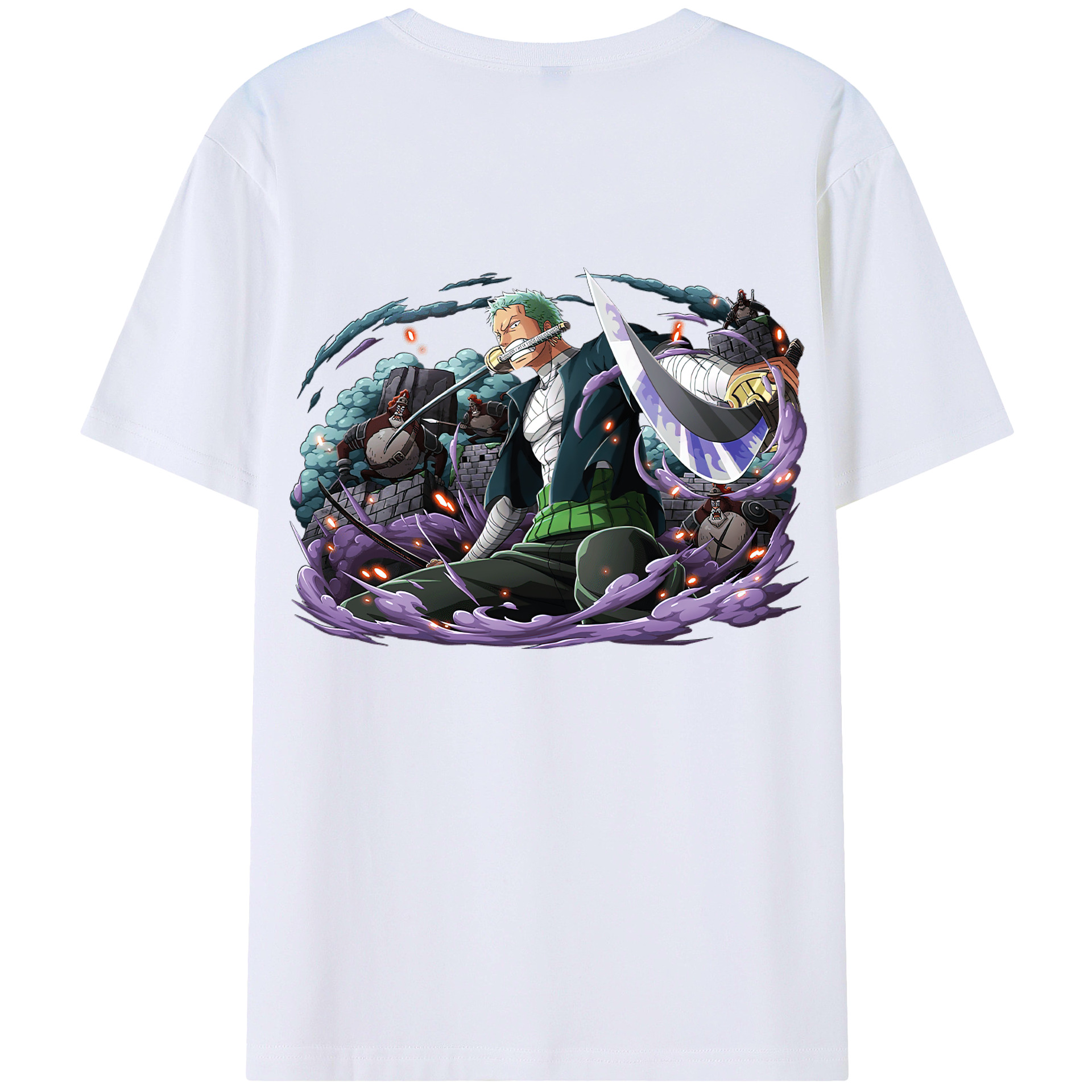 ワンピース ロロノア・ゾロ ONE PIECE Roronoa Zoro レディース半袖Tシャツ(バックプリント)