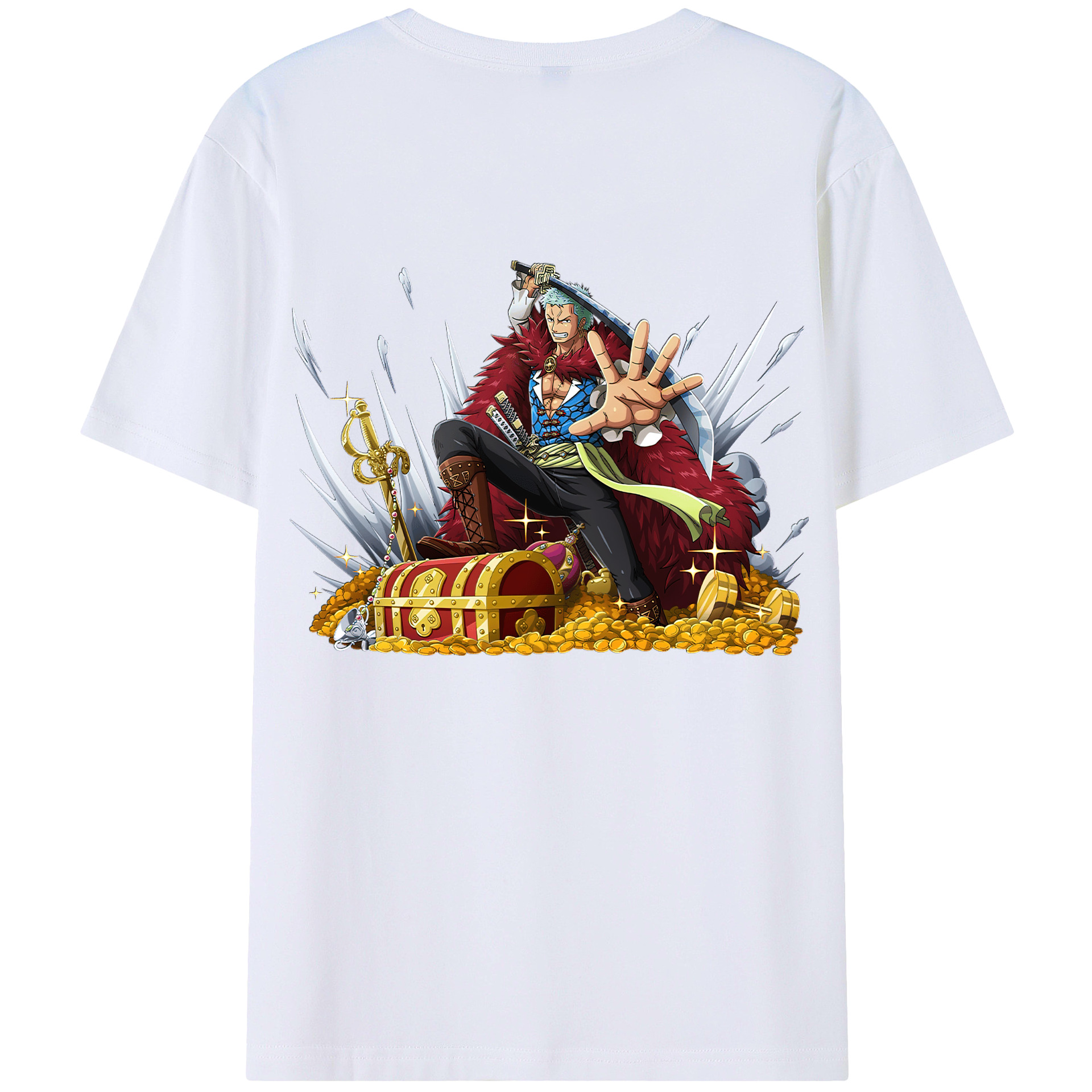 ワンピース ロロノア・ゾロ ONE PIECE Roronoa Zoro レディース半袖Tシャツ(バックプリント)