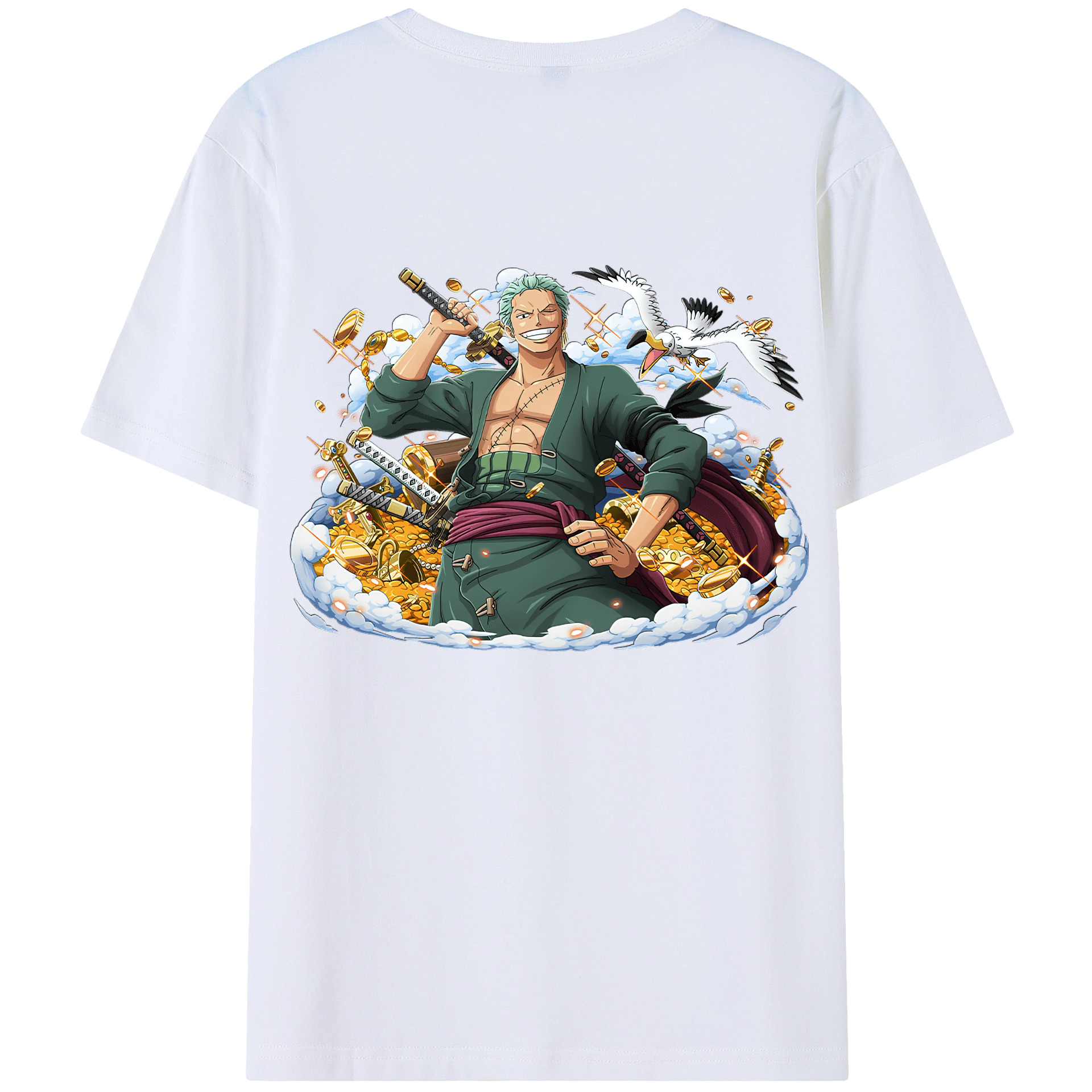 ワンピース ロロノア・ゾロ ONE PIECE Roronoa Zoro レディース半袖Tシャツ(バックプリント)