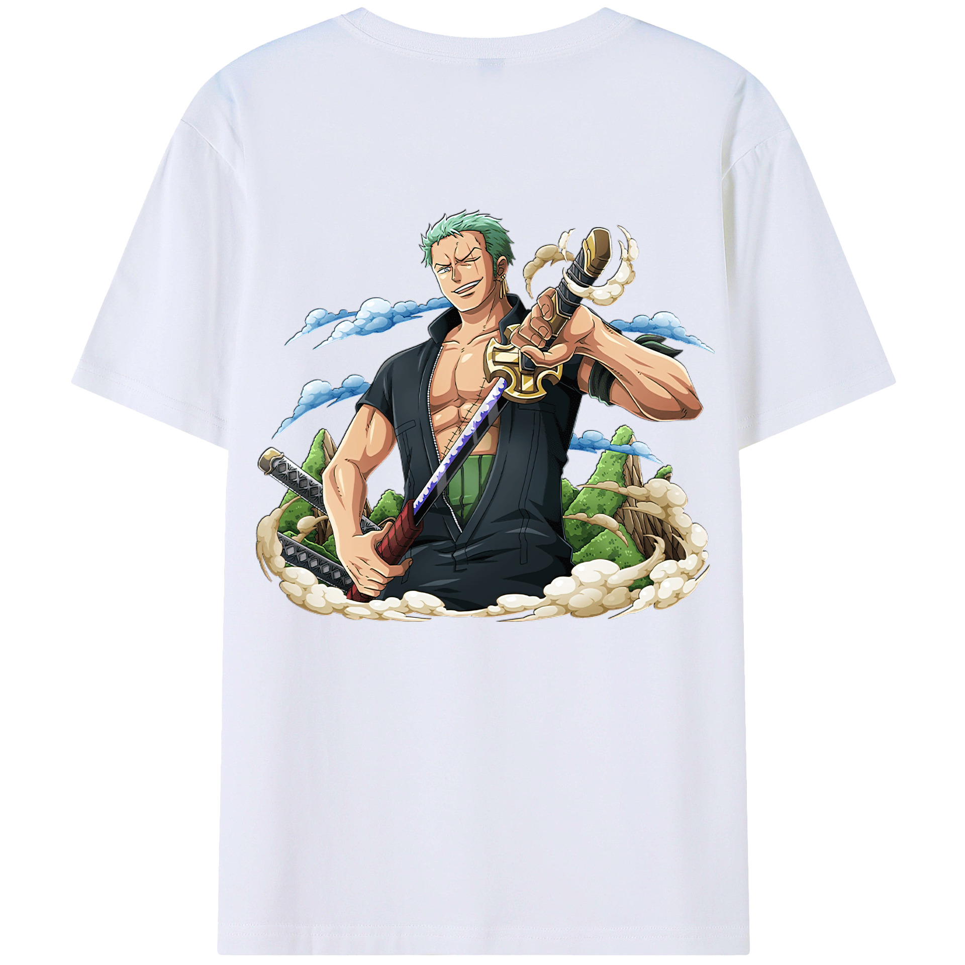 ワンピース ロロノア・ゾロ ONE PIECE Roronoa Zoro レディース半袖Tシャツ(バックプリント)