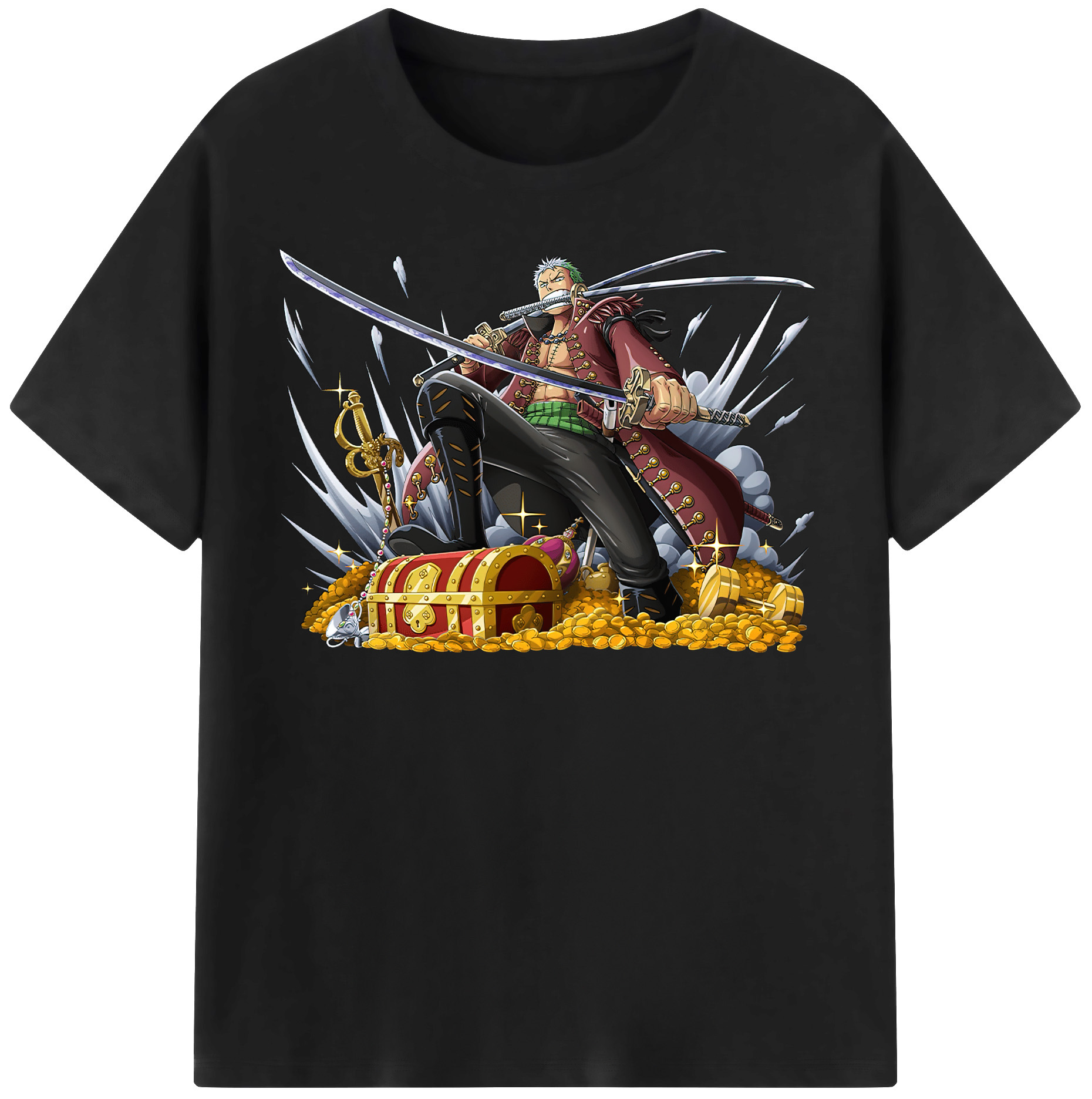 ワンピース ロロノア・ゾロ ONE PIECE Roronoa Zoro レディースカジュアルプリントTシャツ（綿100％）