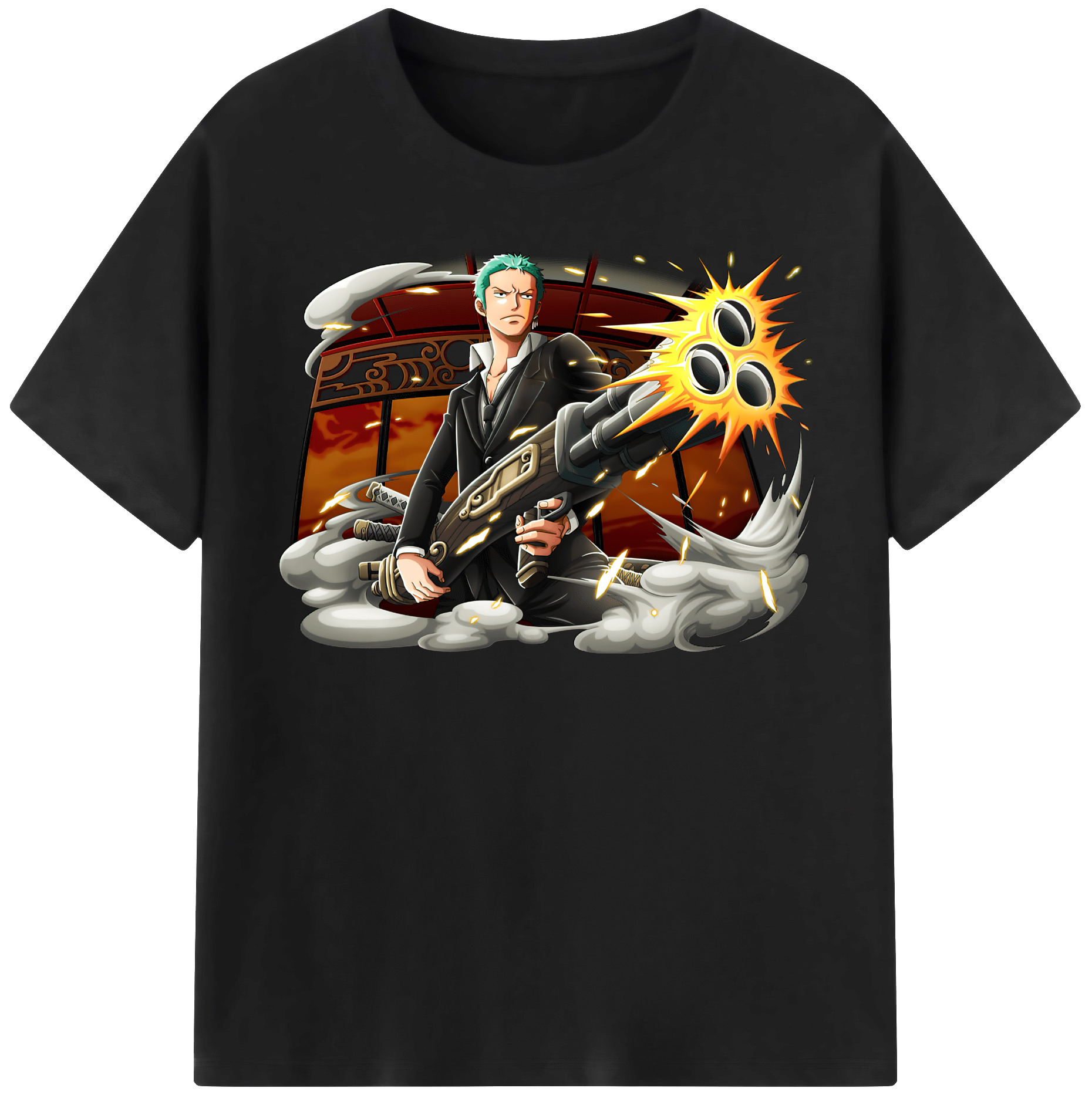 ワンピース ロロノア・ゾロ ONE PIECE Roronoa Zoro レディースカジュアルプリントTシャツ（綿100％）