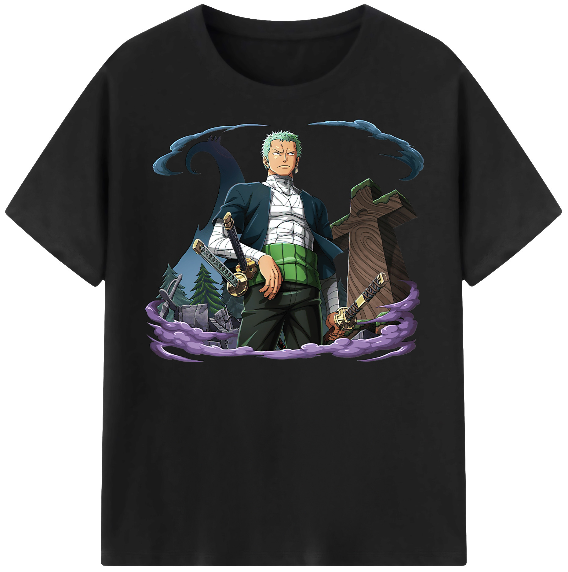 ワンピース ロロノア・ゾロ ONE PIECE Roronoa Zoro レディースカジュアルプリントTシャツ（綿100％）