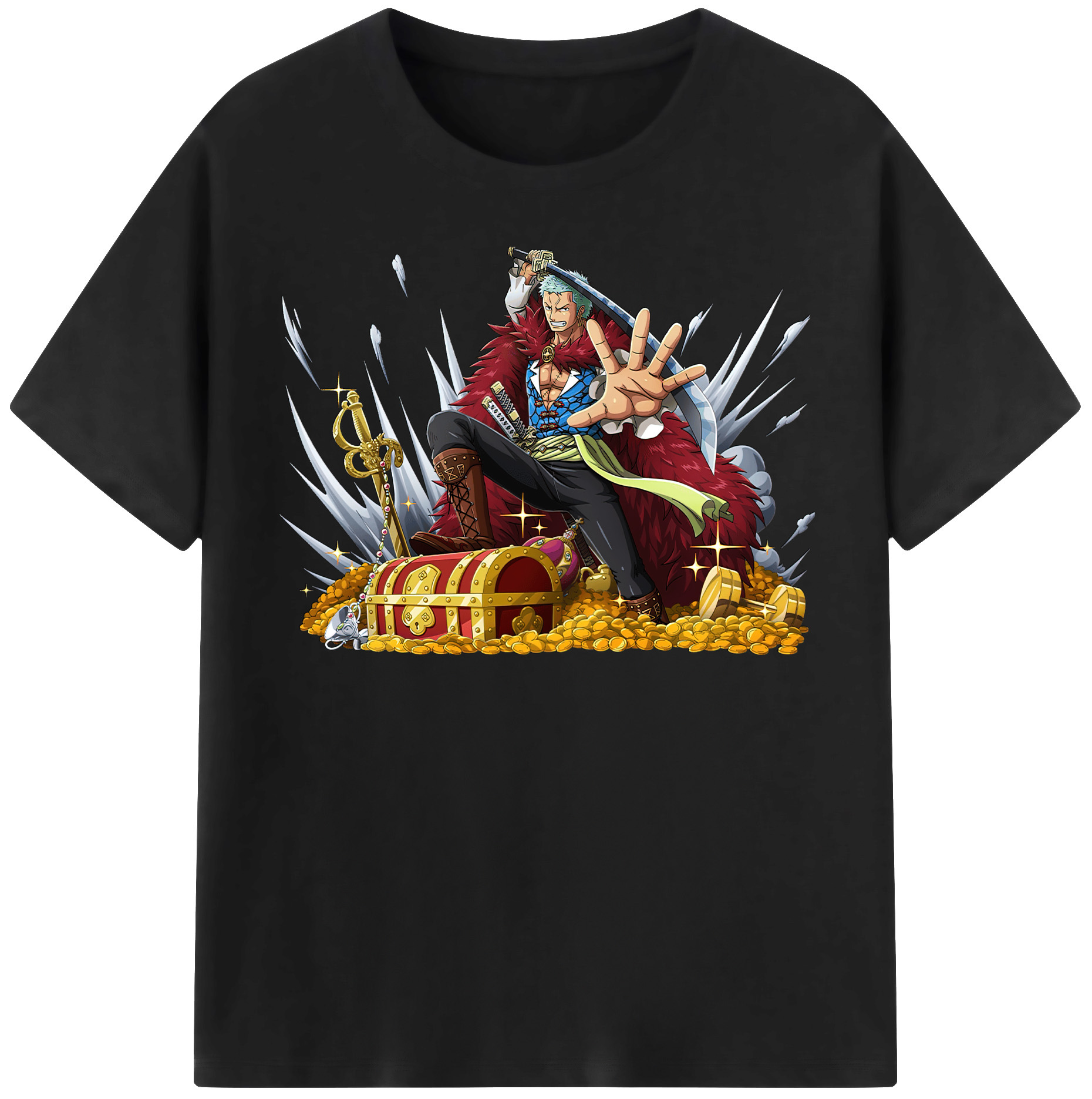 ワンピース ロロノア・ゾロ ONE PIECE Roronoa Zoro レディースカジュアルプリントTシャツ（綿100％）
