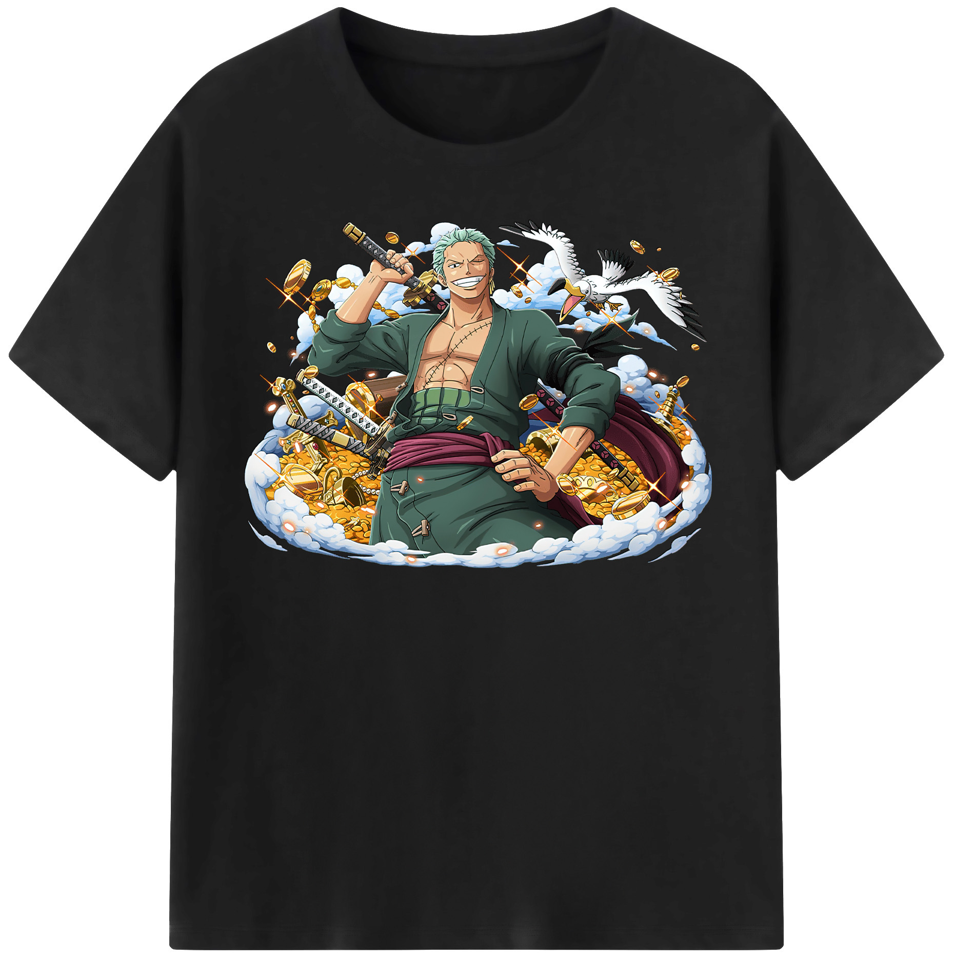 ワンピース ロロノア・ゾロ ONE PIECE Roronoa Zoro レディースカジュアルプリントTシャツ（綿100％）