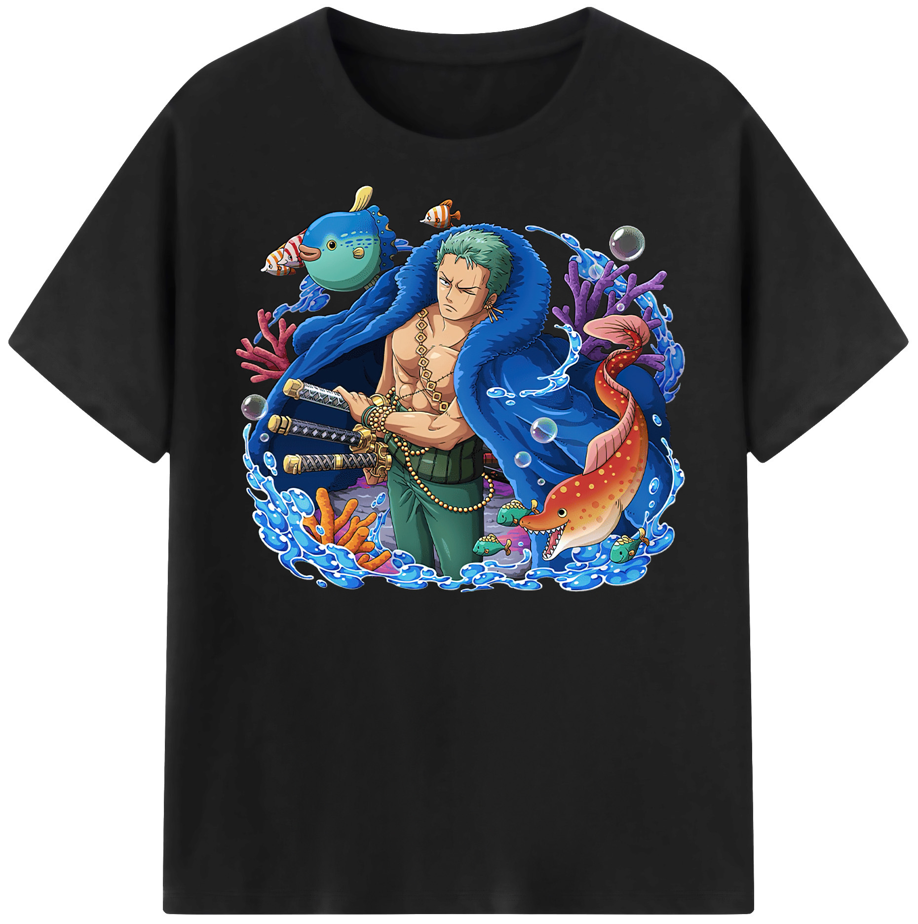 ワンピース ロロノア・ゾロ ONE PIECE Roronoa Zoro レディースカジュアルプリントTシャツ（綿100％）