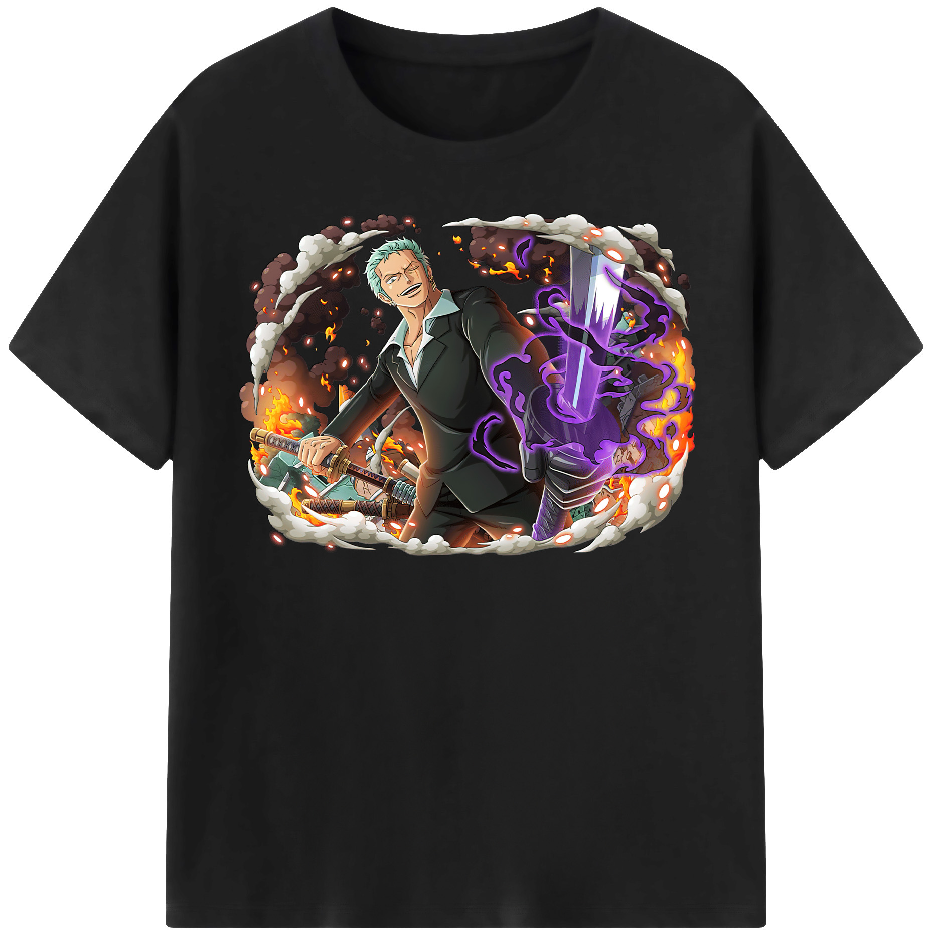 ワンピース ロロノア・ゾロ ONE PIECE Roronoa Zoro レディースカジュアルプリントTシャツ（綿100％）