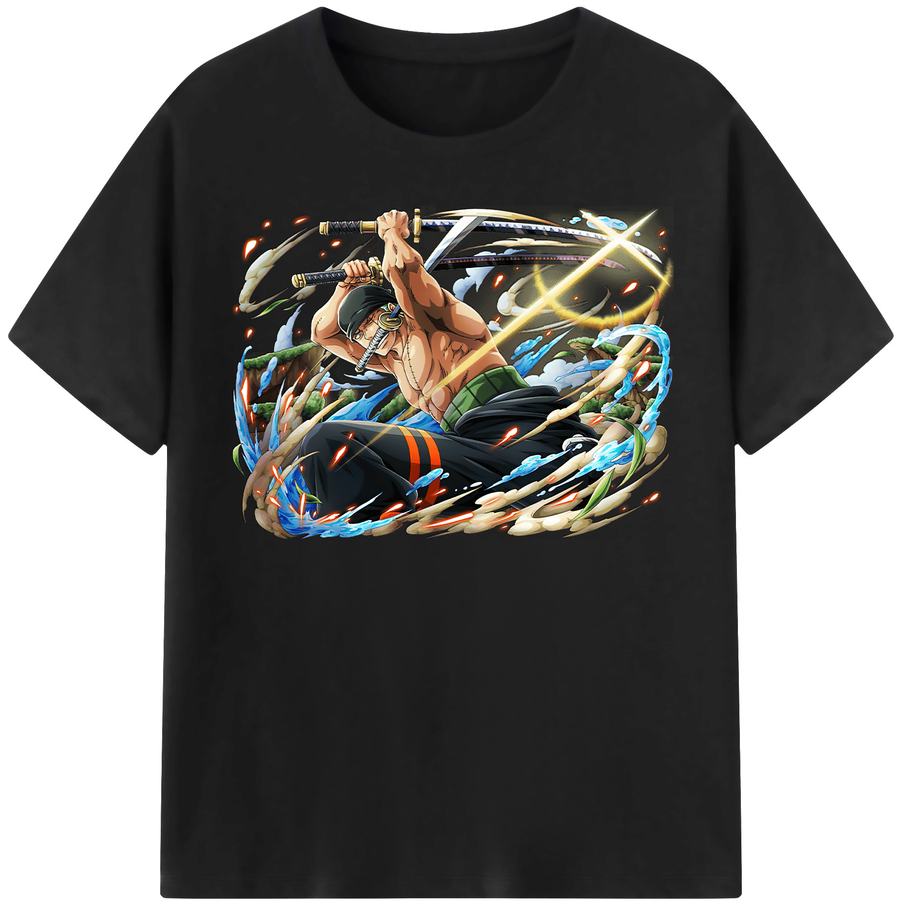 ワンピース ロロノア・ゾロ ONE PIECE Roronoa Zoro レディースカジュアルプリントTシャツ（綿100％）