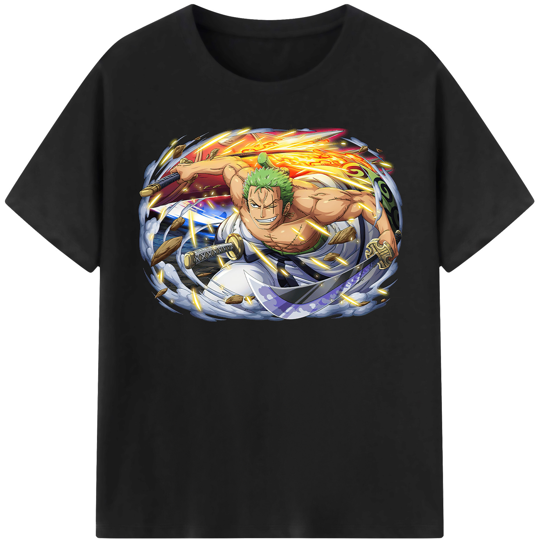 ワンピース ロロノア・ゾロ ONE PIECE Roronoa Zoro レディースカジュアルプリントTシャツ（綿100％）