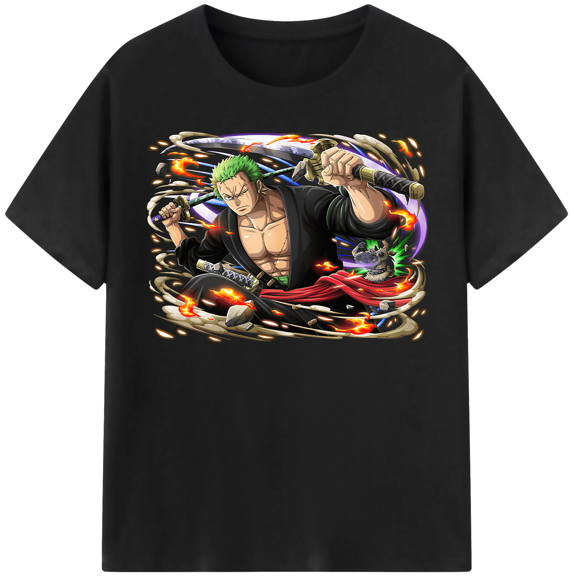 ワンピース ロロノア・ゾロ ONE PIECE Roronoa Zoro レディースカジュアルプリントTシャツ（綿100％）