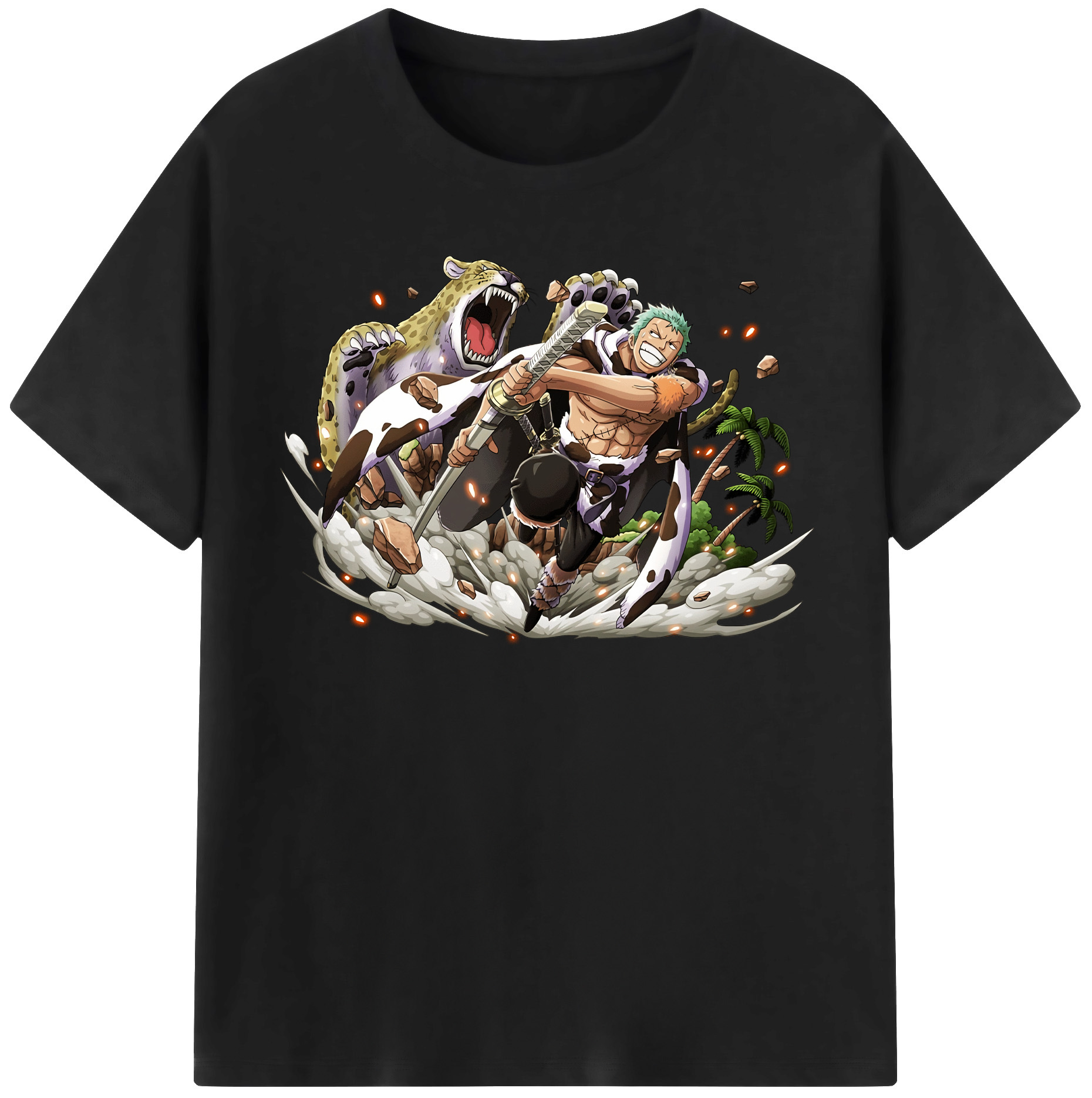 ワンピース ロロノア・ゾロ ONE PIECE Roronoa Zoro レディースカジュアルプリントTシャツ（綿100％）
