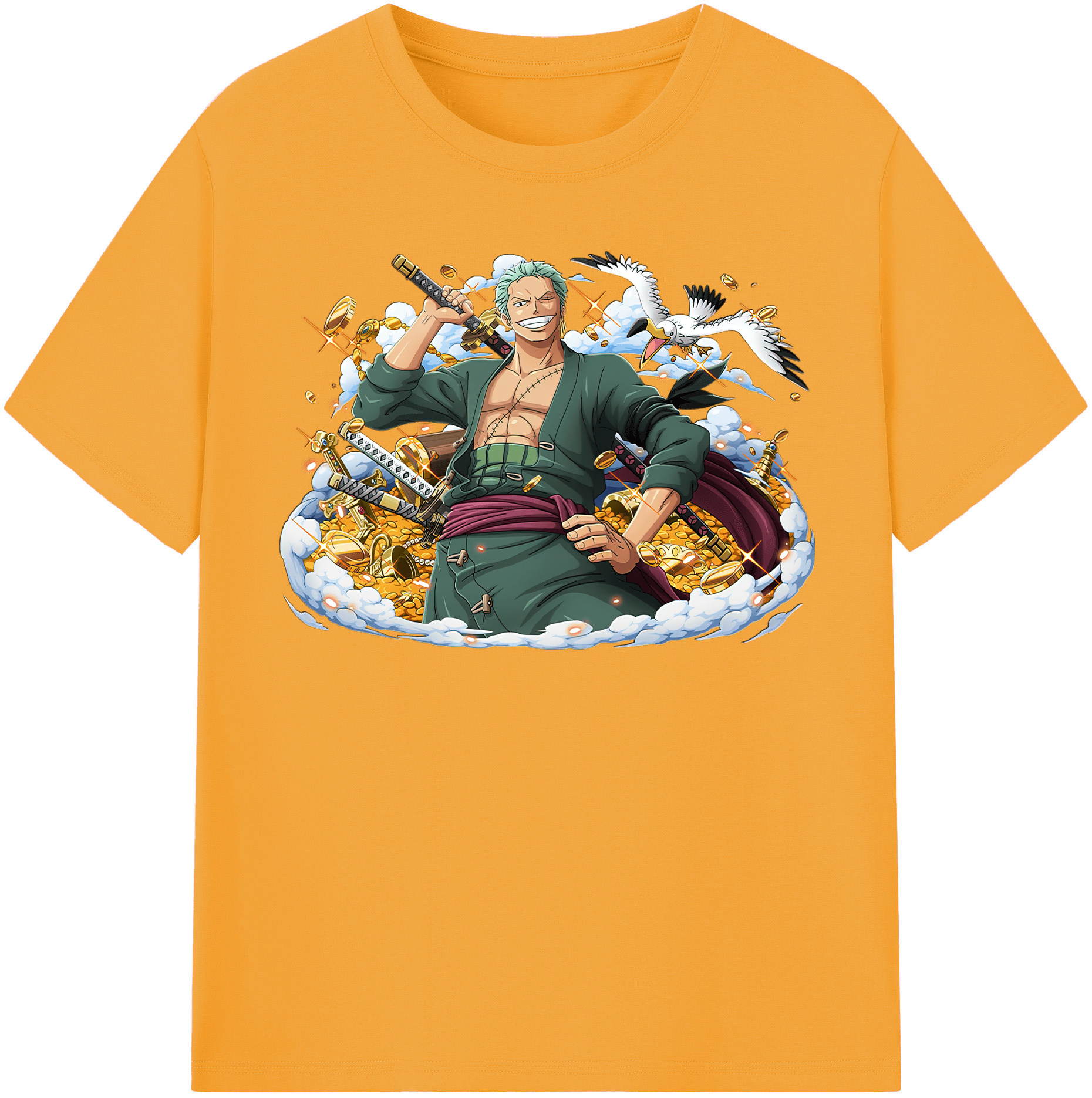 ワンピース ロロノア・ゾロ ONE PIECE Roronoa Zoro レディースカジュアルプリントTシャツ（綿100％）