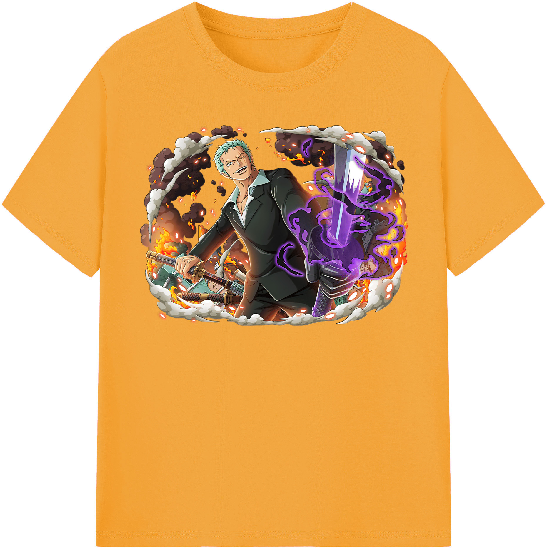 ワンピース ロロノア・ゾロ ONE PIECE Roronoa Zoro レディースカジュアルプリントTシャツ（綿100％）