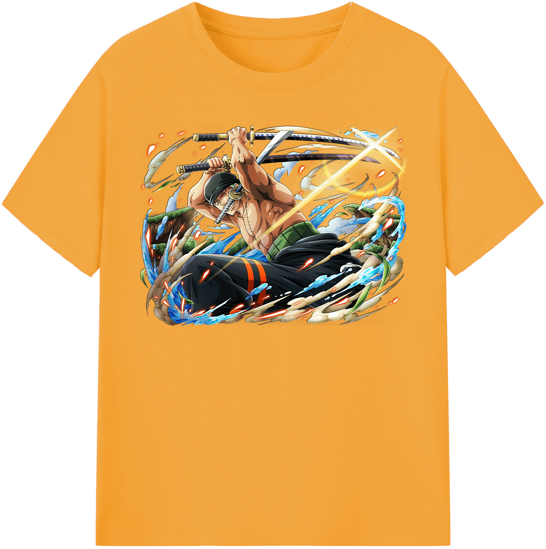 ワンピース ロロノア・ゾロ ONE PIECE Roronoa Zoro レディースカジュアルプリントTシャツ（綿100％）