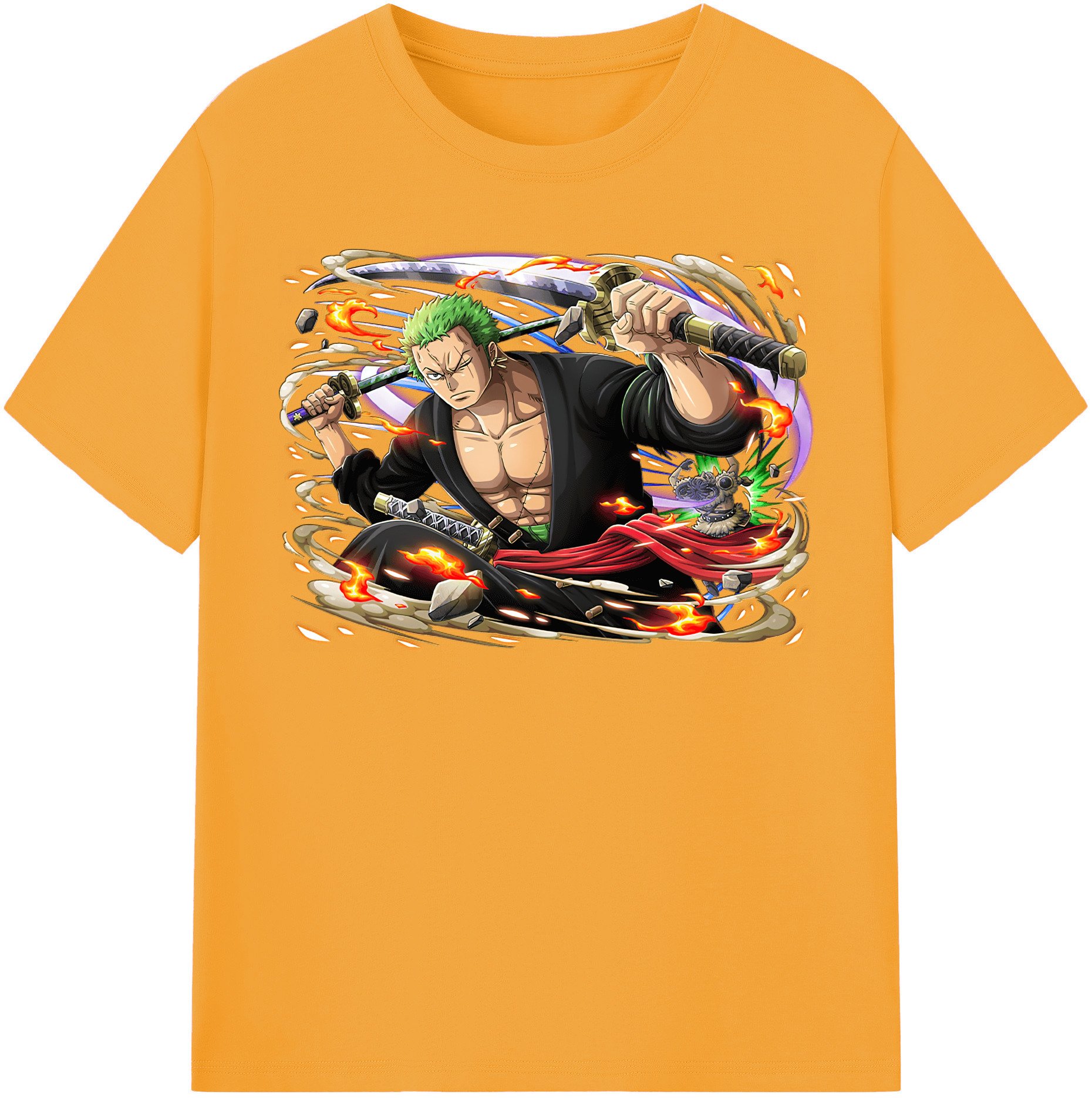 ワンピース ロロノア・ゾロ ONE PIECE Roronoa Zoro レディースカジュアルプリントTシャツ（綿100％）