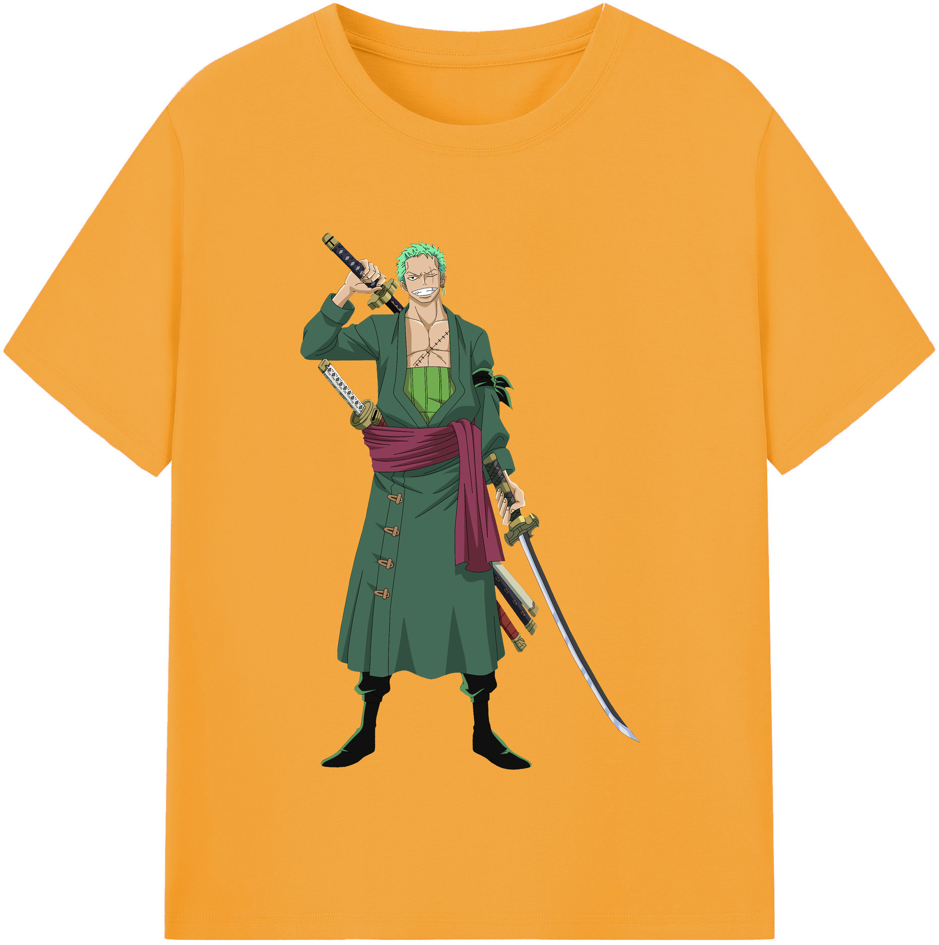 ワンピース ロロノア・ゾロ ONE PIECE Roronoa Zoro レディースカジュアルプリントTシャツ（綿100％）