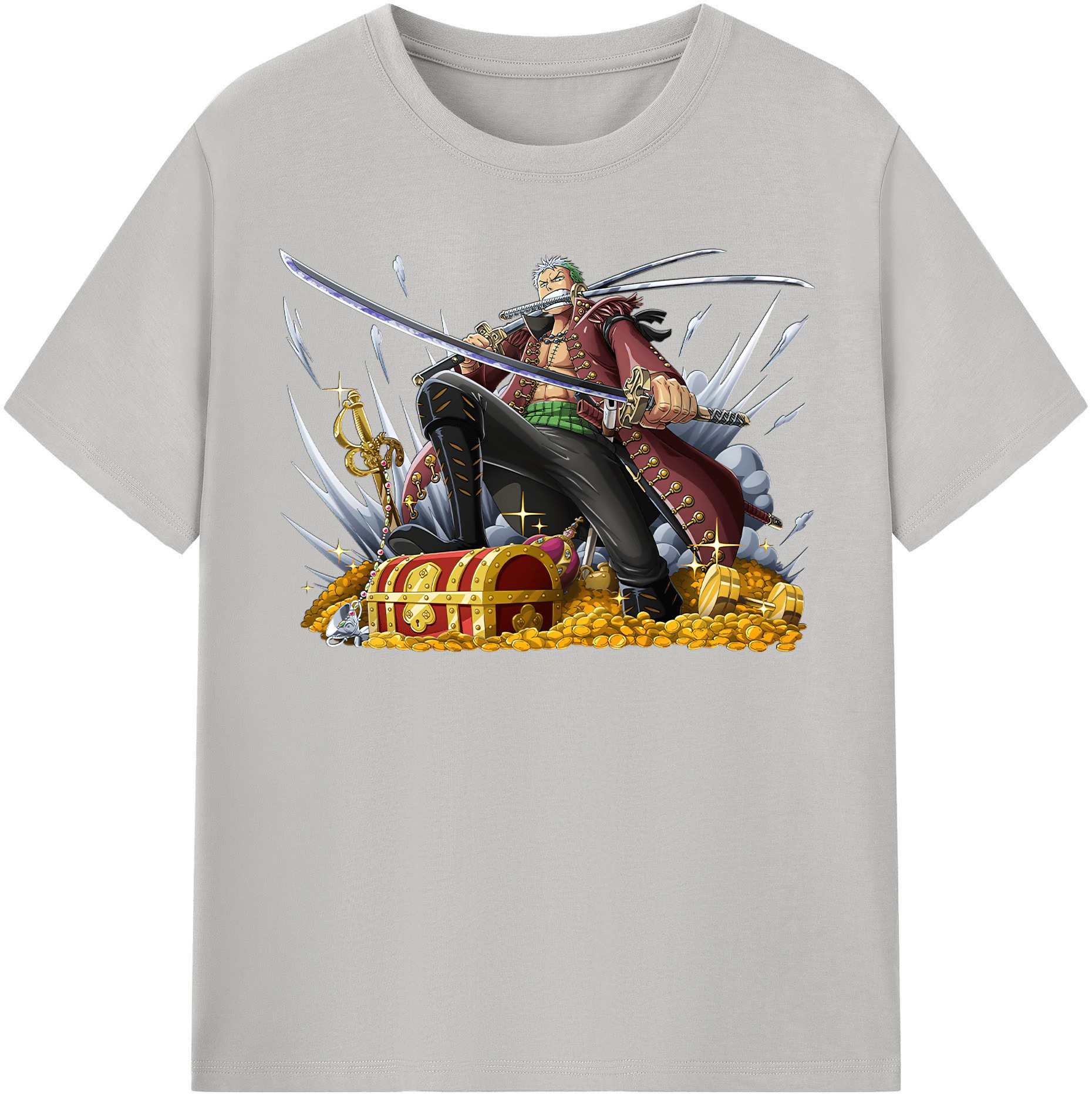 ワンピース ロロノア・ゾロ ONE PIECE Roronoa Zoro レディースカジュアルプリントTシャツ（綿100％）