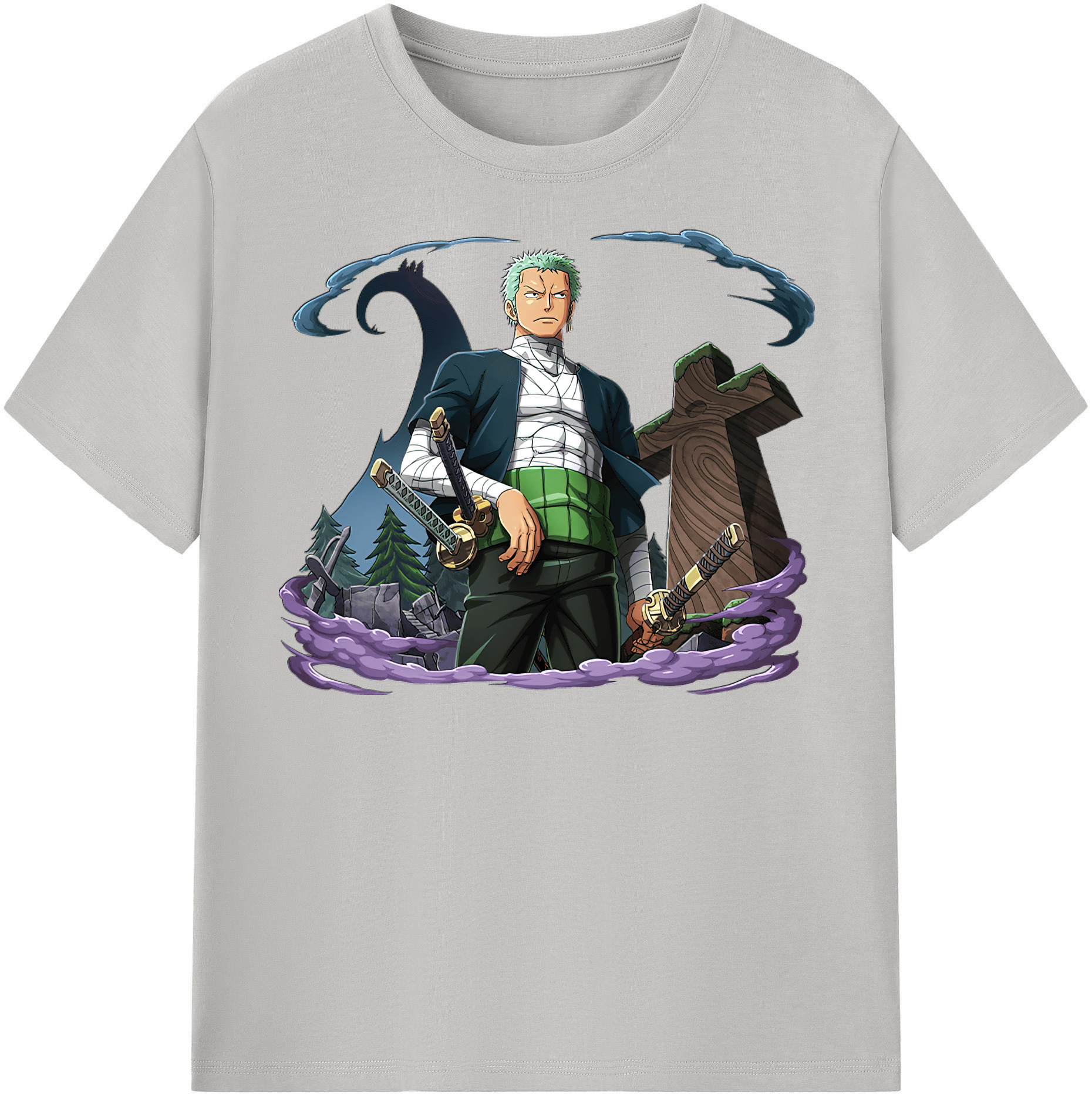 ワンピース ロロノア・ゾロ ONE PIECE Roronoa Zoro レディースカジュアルプリントTシャツ（綿100％）