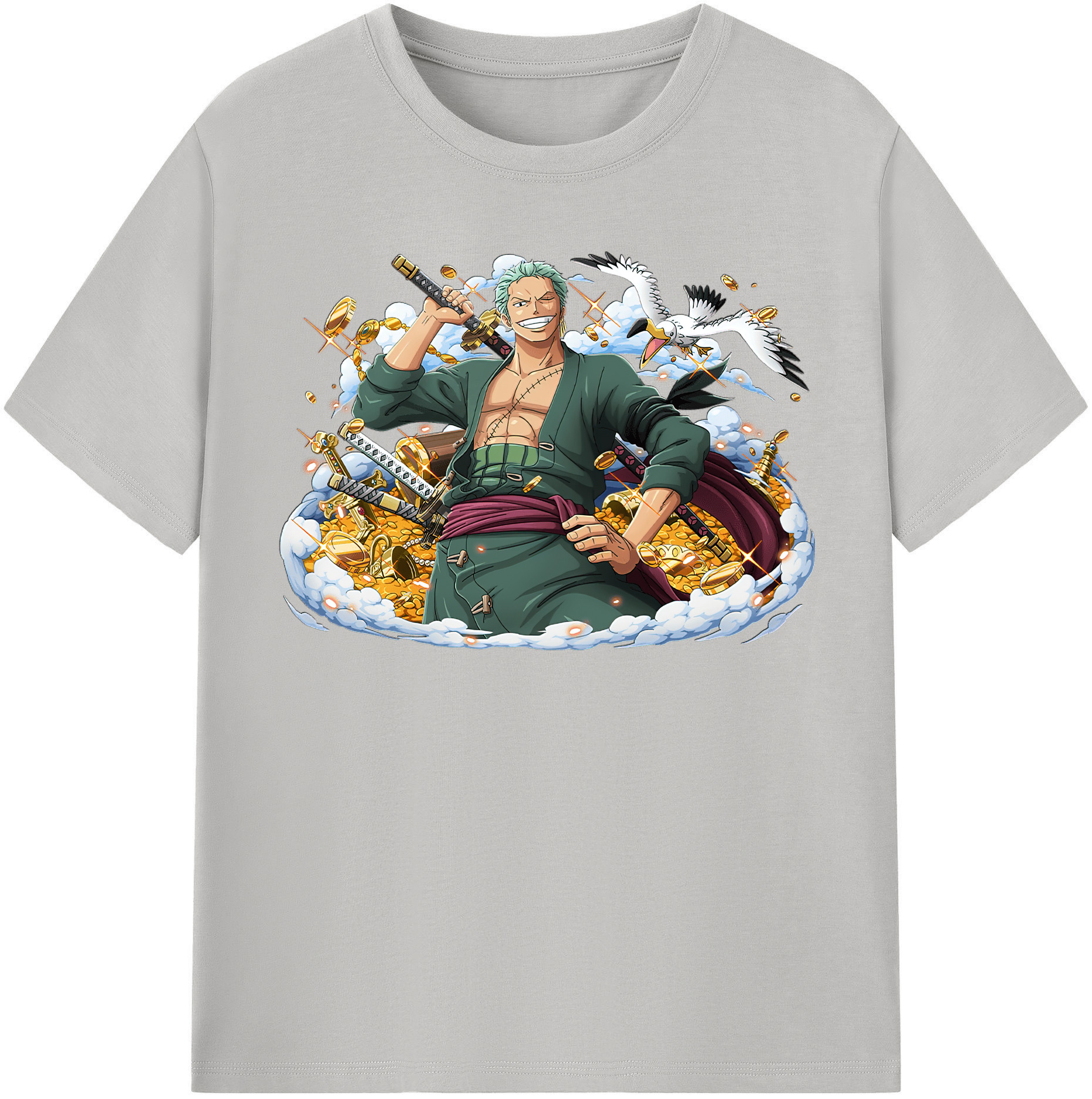 ワンピース ロロノア・ゾロ ONE PIECE Roronoa Zoro レディースカジュアルプリントTシャツ（綿100％）