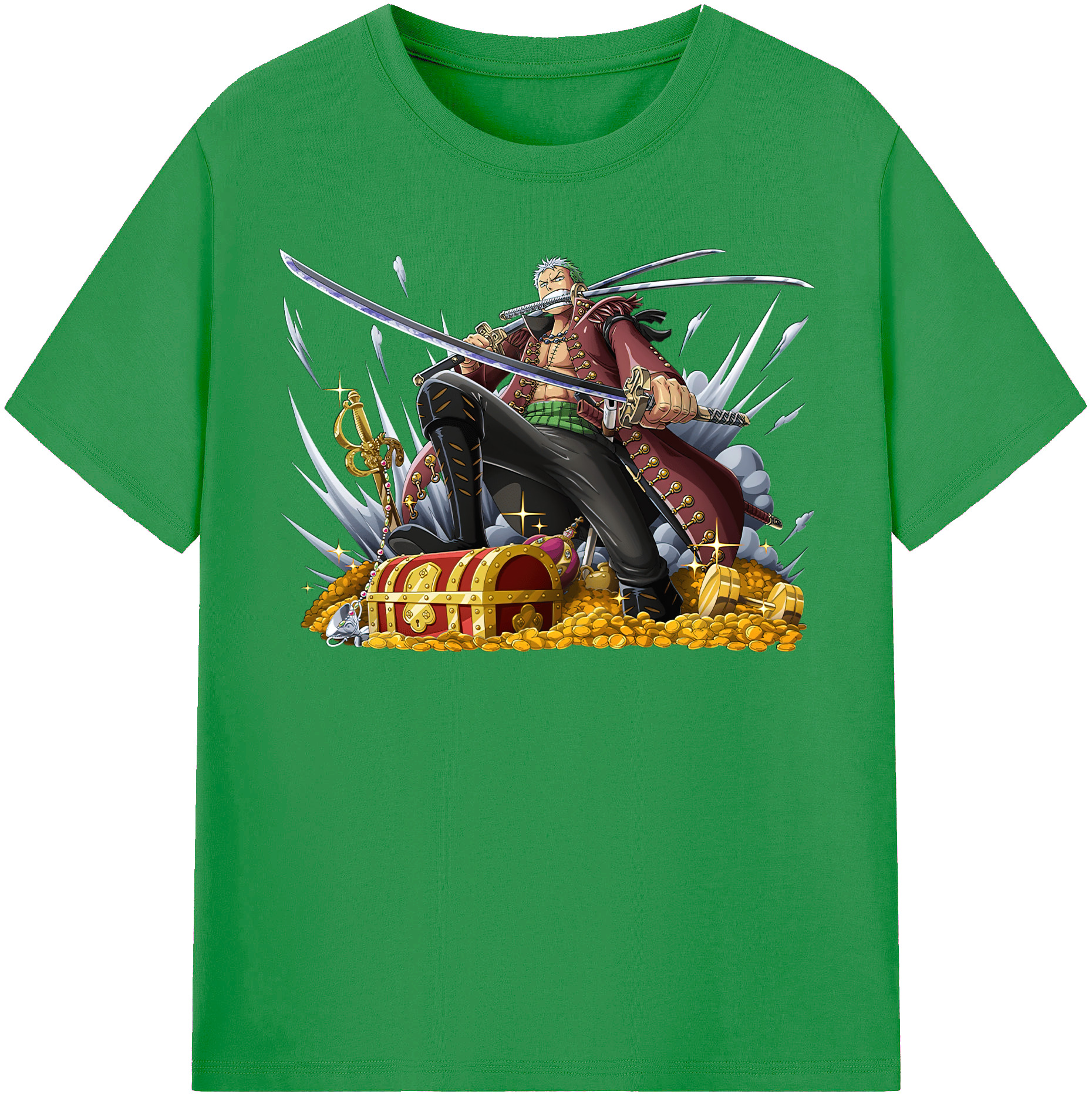 ワンピース ロロノア・ゾロ ONE PIECE Roronoa Zoro レディースカジュアルプリントTシャツ（綿100％）