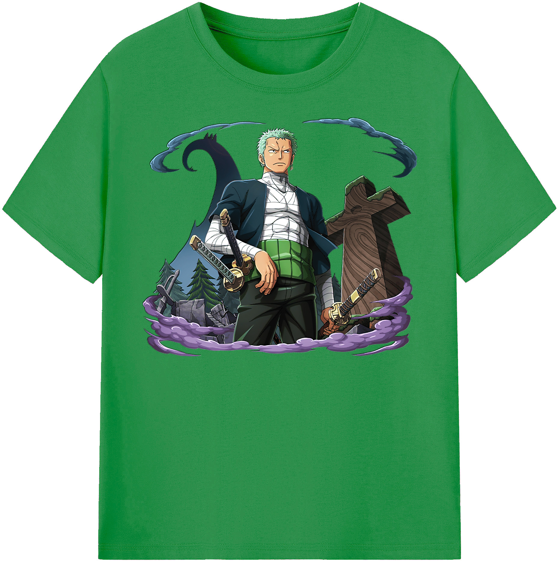 ワンピース ロロノア・ゾロ ONE PIECE Roronoa Zoro レディースカジュアルプリントTシャツ（綿100％）