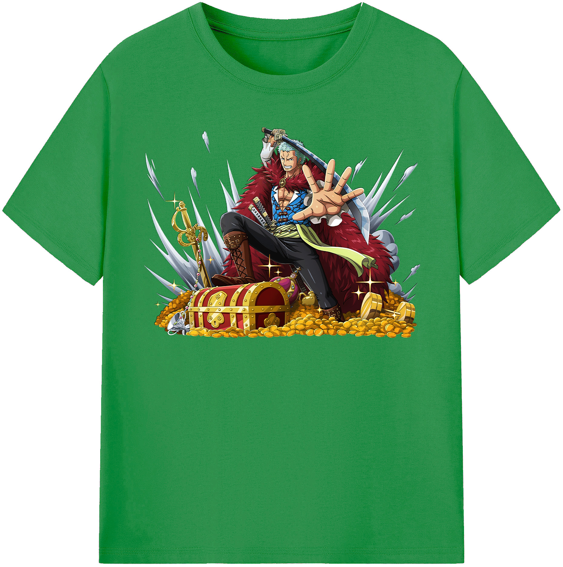 ワンピース ロロノア・ゾロ ONE PIECE Roronoa Zoro レディースカジュアルプリントTシャツ（綿100％）