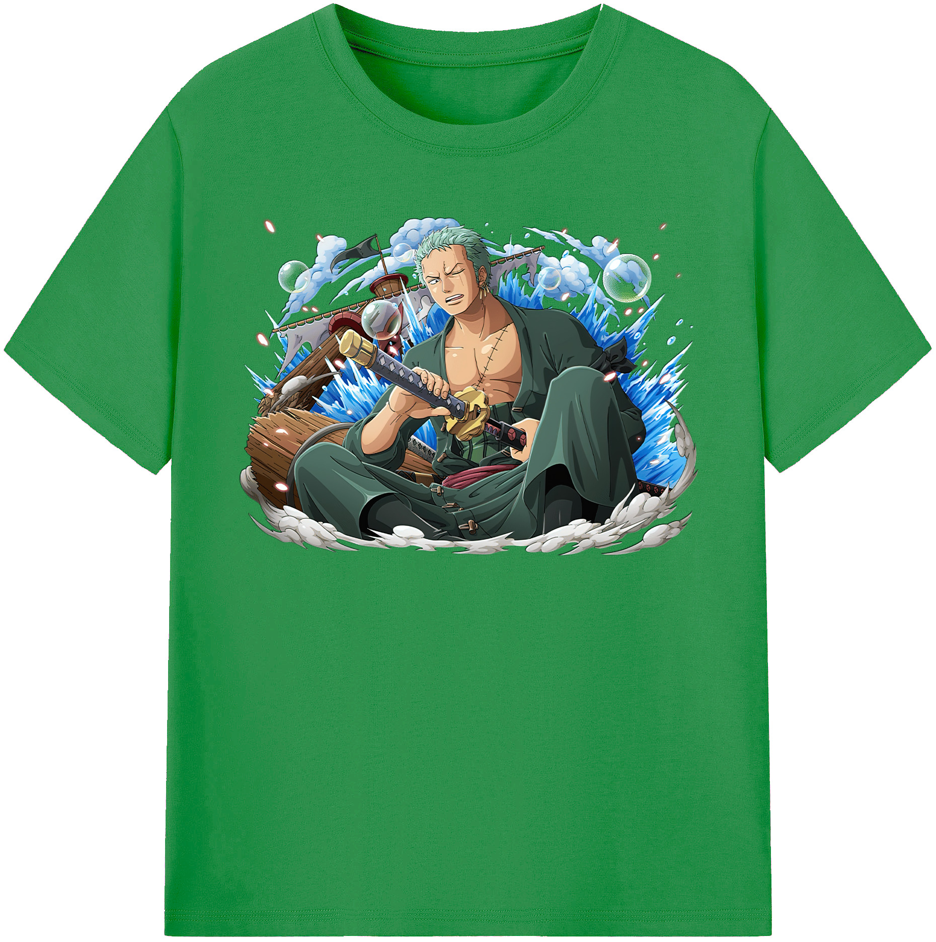 ワンピース ロロノア・ゾロ ONE PIECE Roronoa Zoro レディースカジュアルプリントTシャツ（綿100％）