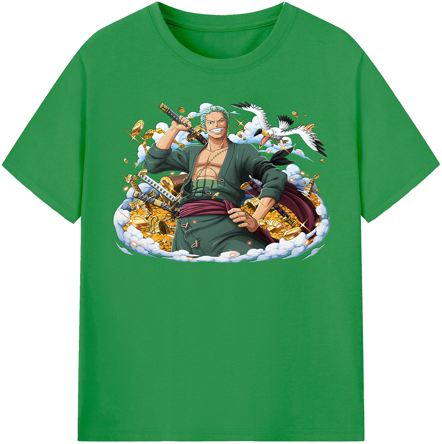 ワンピース ロロノア・ゾロ ONE PIECE Roronoa Zoro レディースカジュアルプリントTシャツ（綿100％）