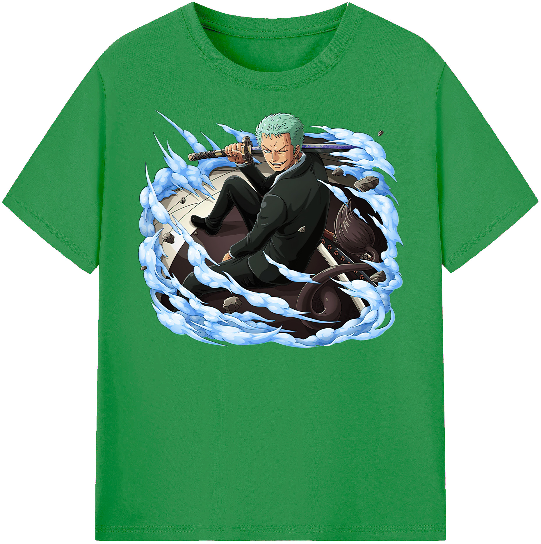 ワンピース ロロノア・ゾロ ONE PIECE Roronoa Zoro レディースカジュアルプリントTシャツ（綿100％）