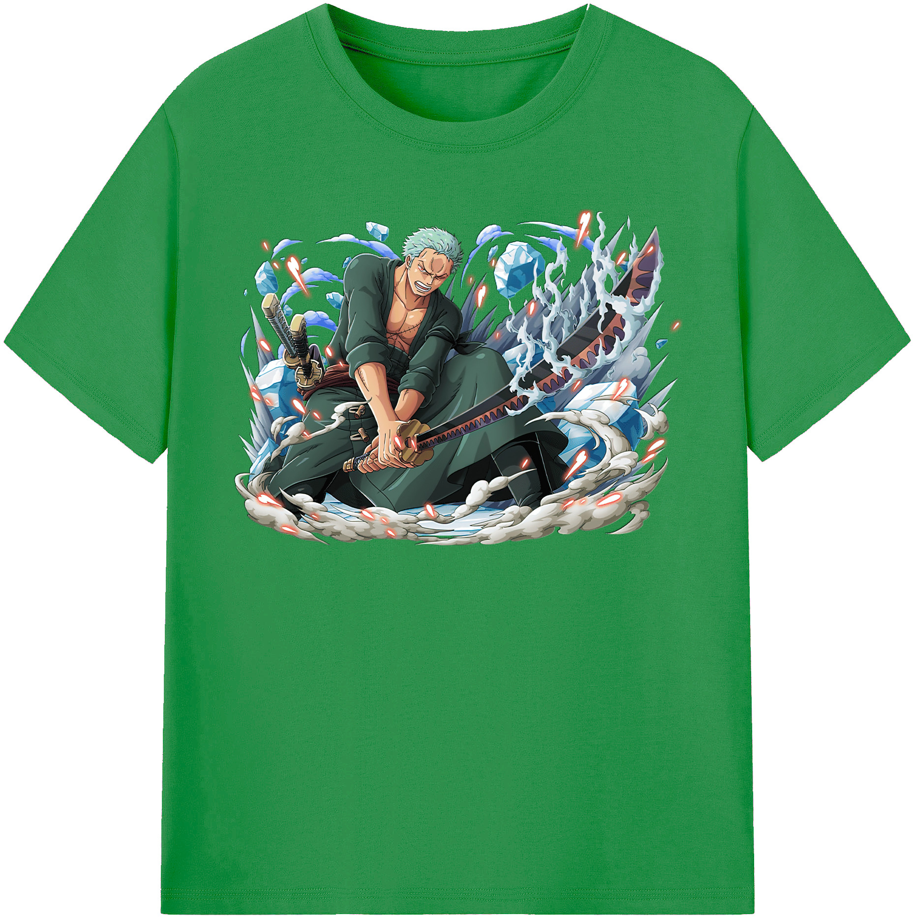 ワンピース ロロノア・ゾロ ONE PIECE Roronoa Zoro レディースカジュアルプリントTシャツ（綿100％）
