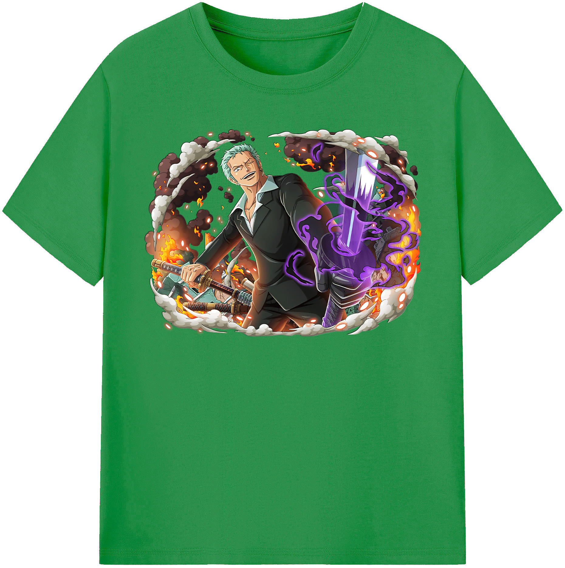 ワンピース ロロノア・ゾロ ONE PIECE Roronoa Zoro レディースカジュアルプリントTシャツ（綿100％）