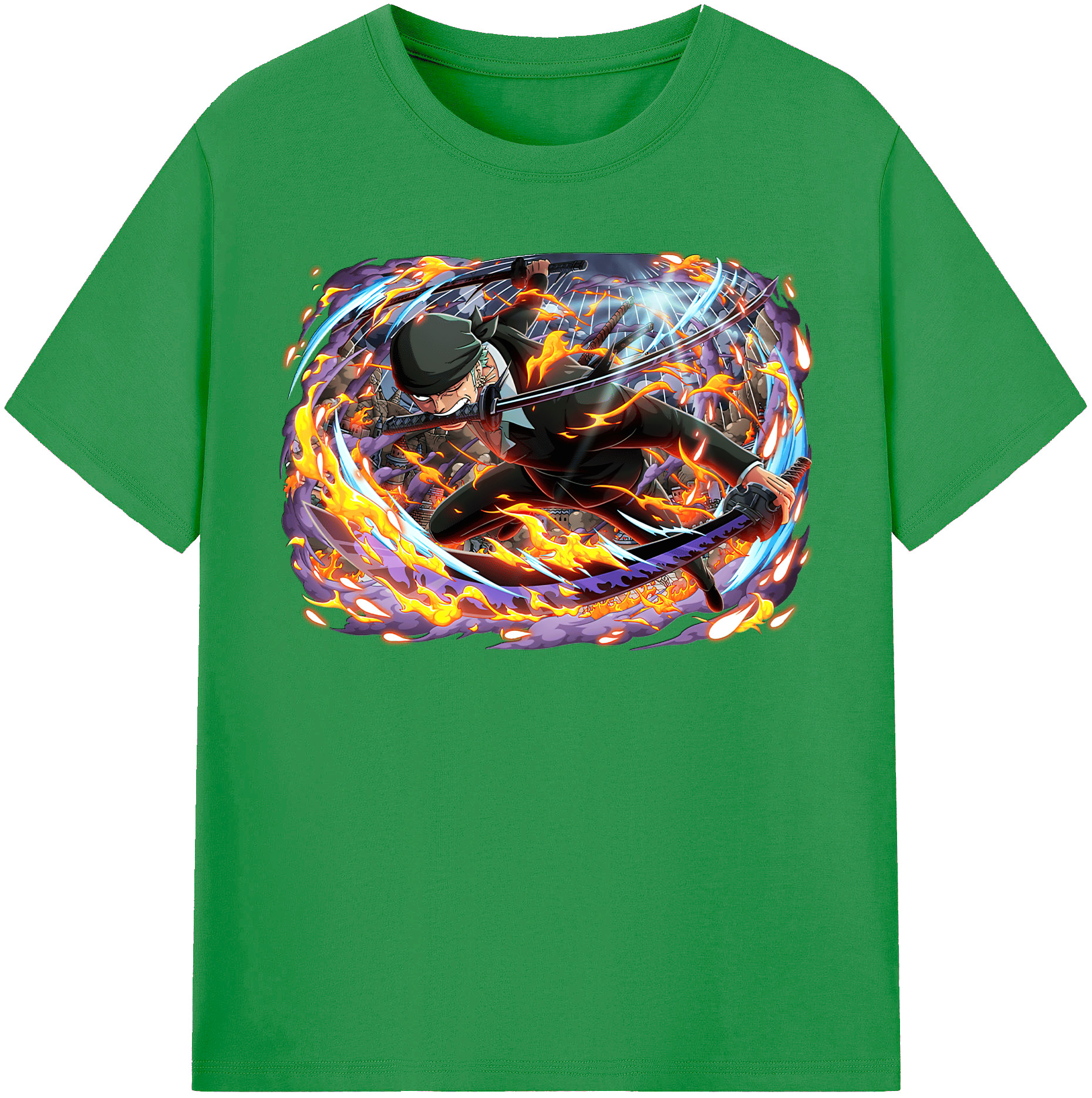 ワンピース ロロノア・ゾロ ONE PIECE Roronoa Zoro レディースカジュアルプリントTシャツ（綿100％）