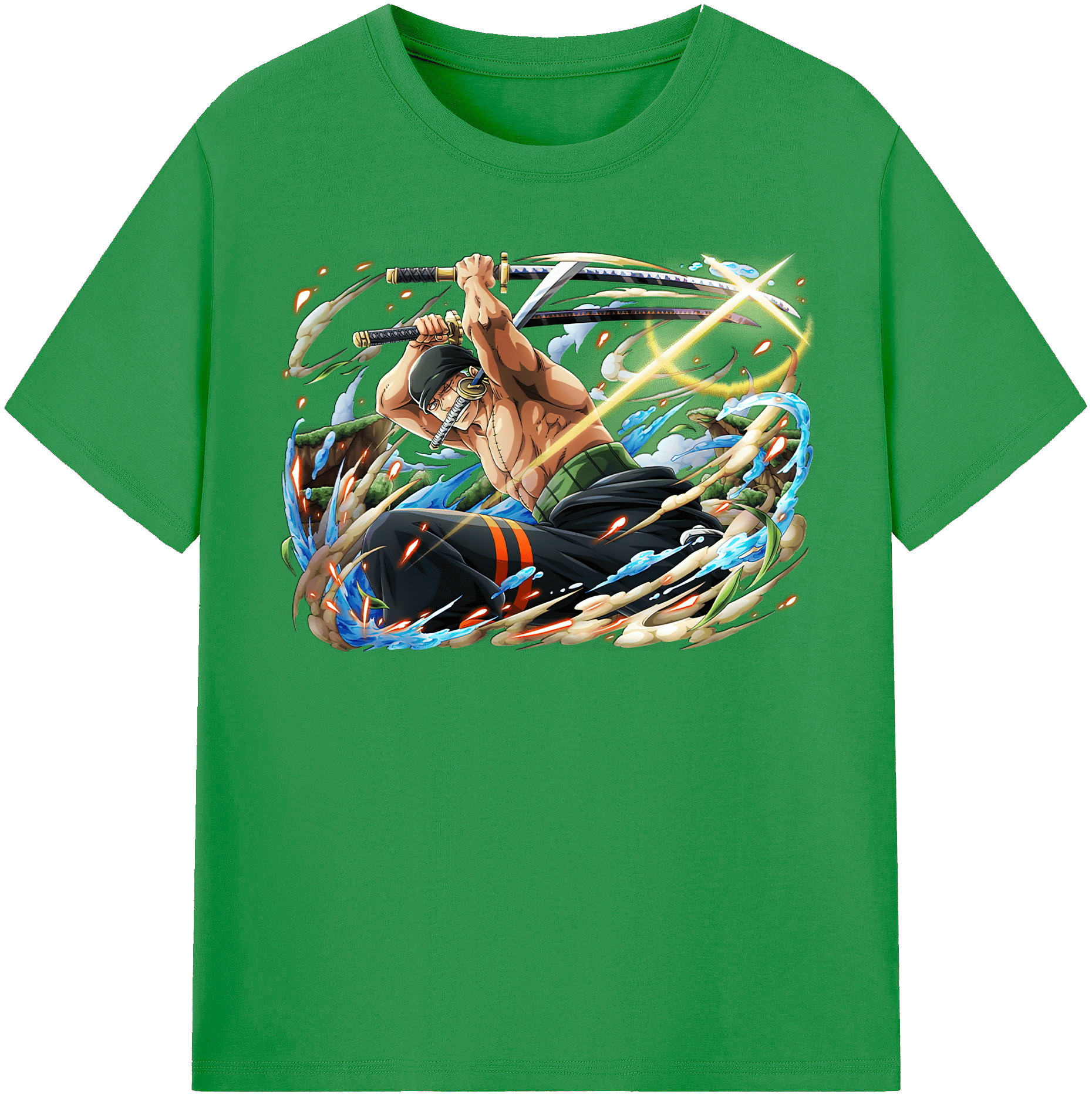ワンピース ロロノア・ゾロ ONE PIECE Roronoa Zoro レディースカジュアルプリントTシャツ（綿100％）