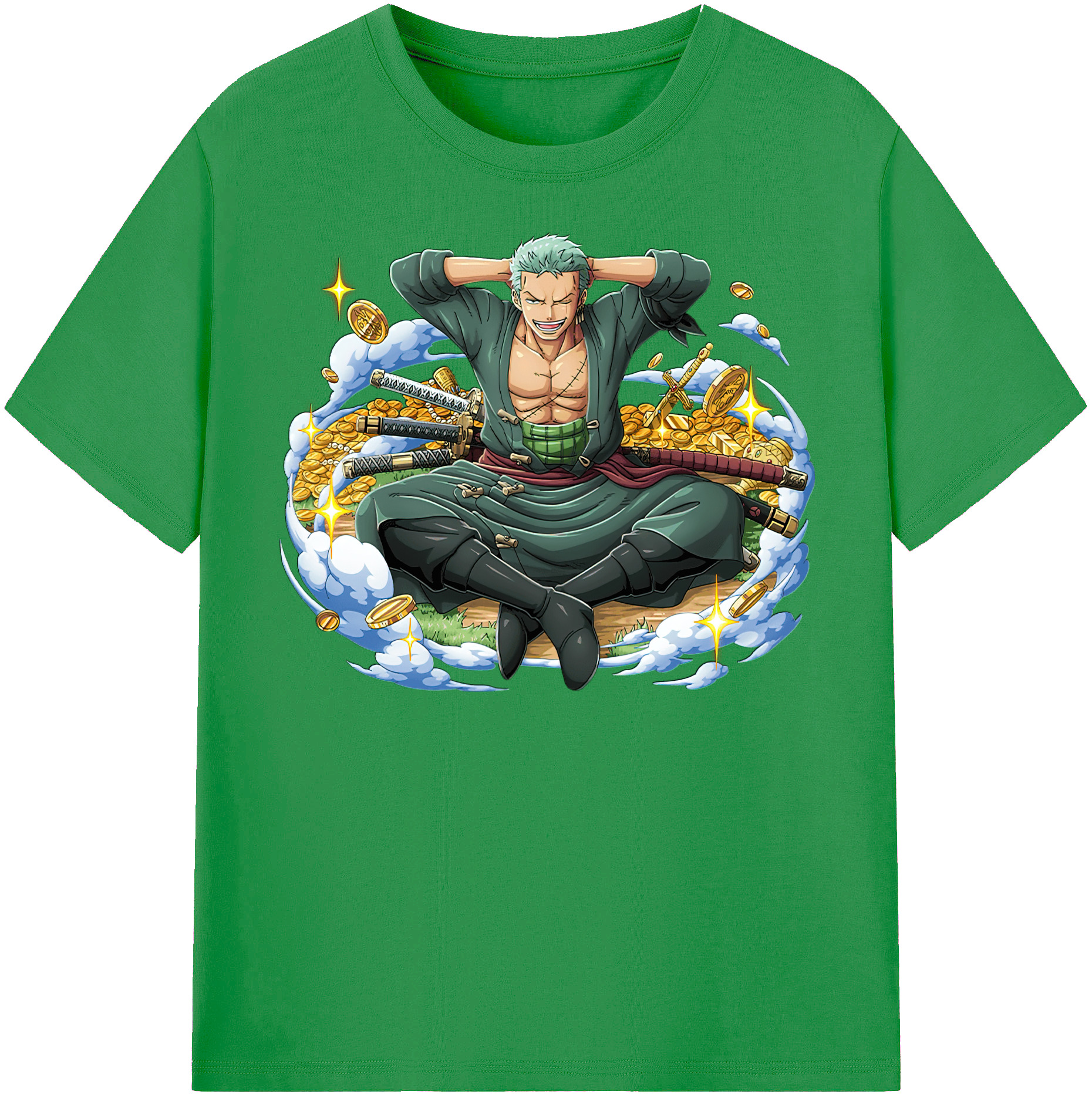 ワンピース ロロノア・ゾロ ONE PIECE Roronoa Zoro レディースカジュアルプリントTシャツ（綿100％）