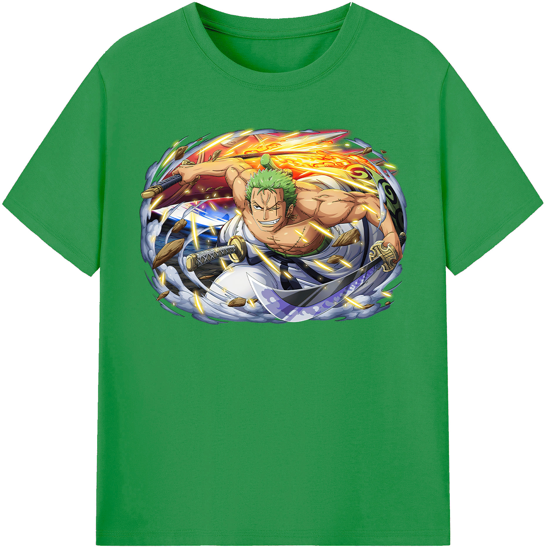 ワンピース ロロノア・ゾロ ONE PIECE Roronoa Zoro レディースカジュアルプリントTシャツ（綿100％）